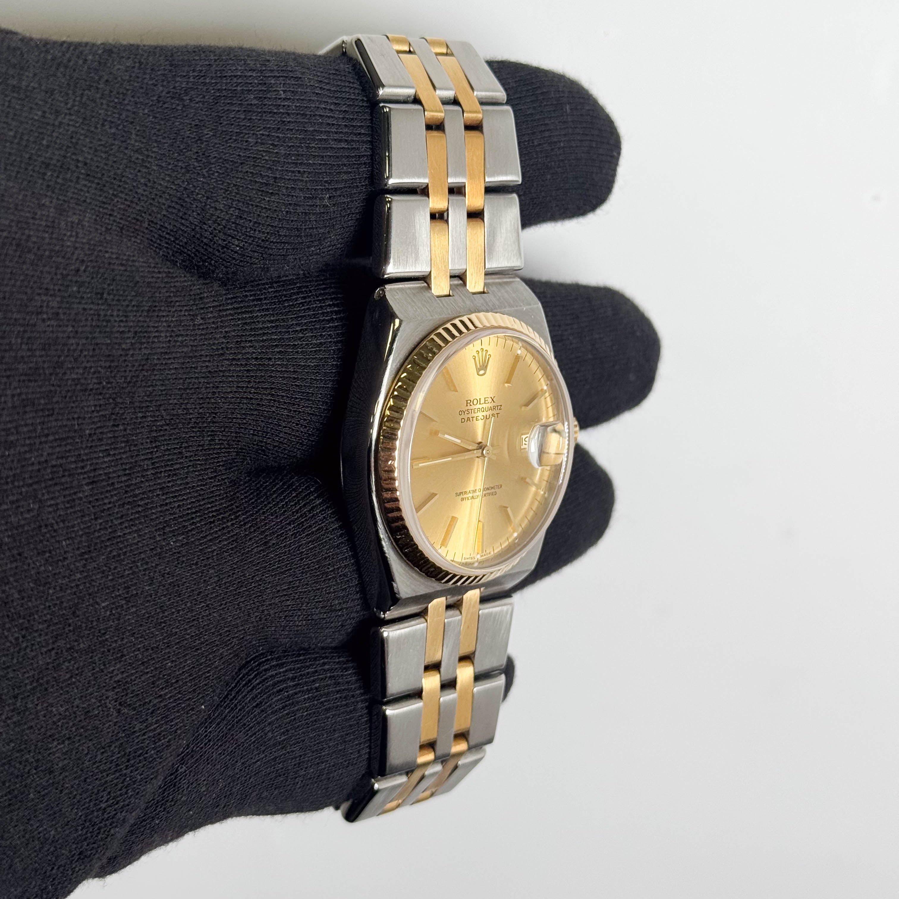 Rolex Datejust 36mm Champagne Stick Dial Watch Ref# 17013