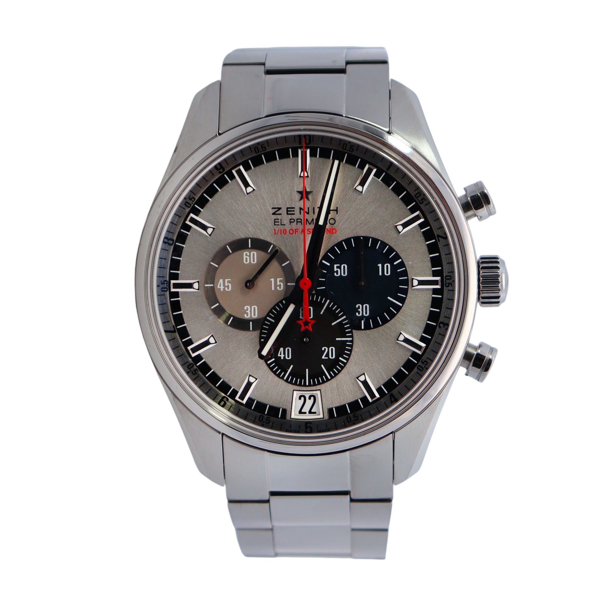 Zenith El Primero 42mm Silver Dial Watch Ref# 03.2041.4052 - Happy Jewelers Fine Jewelry Lifetime Warranty