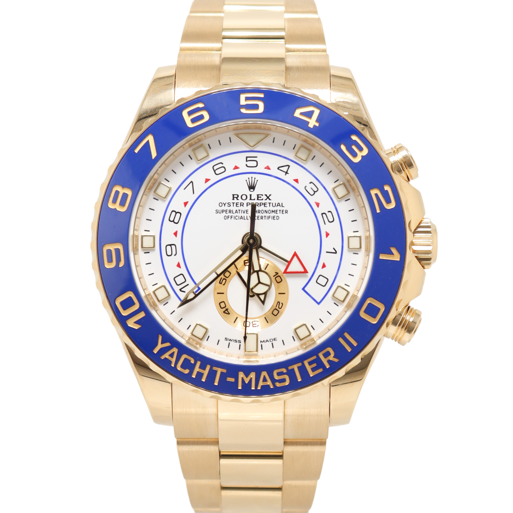 Rolex Yacht-Master II Yellow Gold 44mm White Dot Dial Watch Reference #: 116688 - Happy Jewelers Fine Jewelry Lifetime Warranty