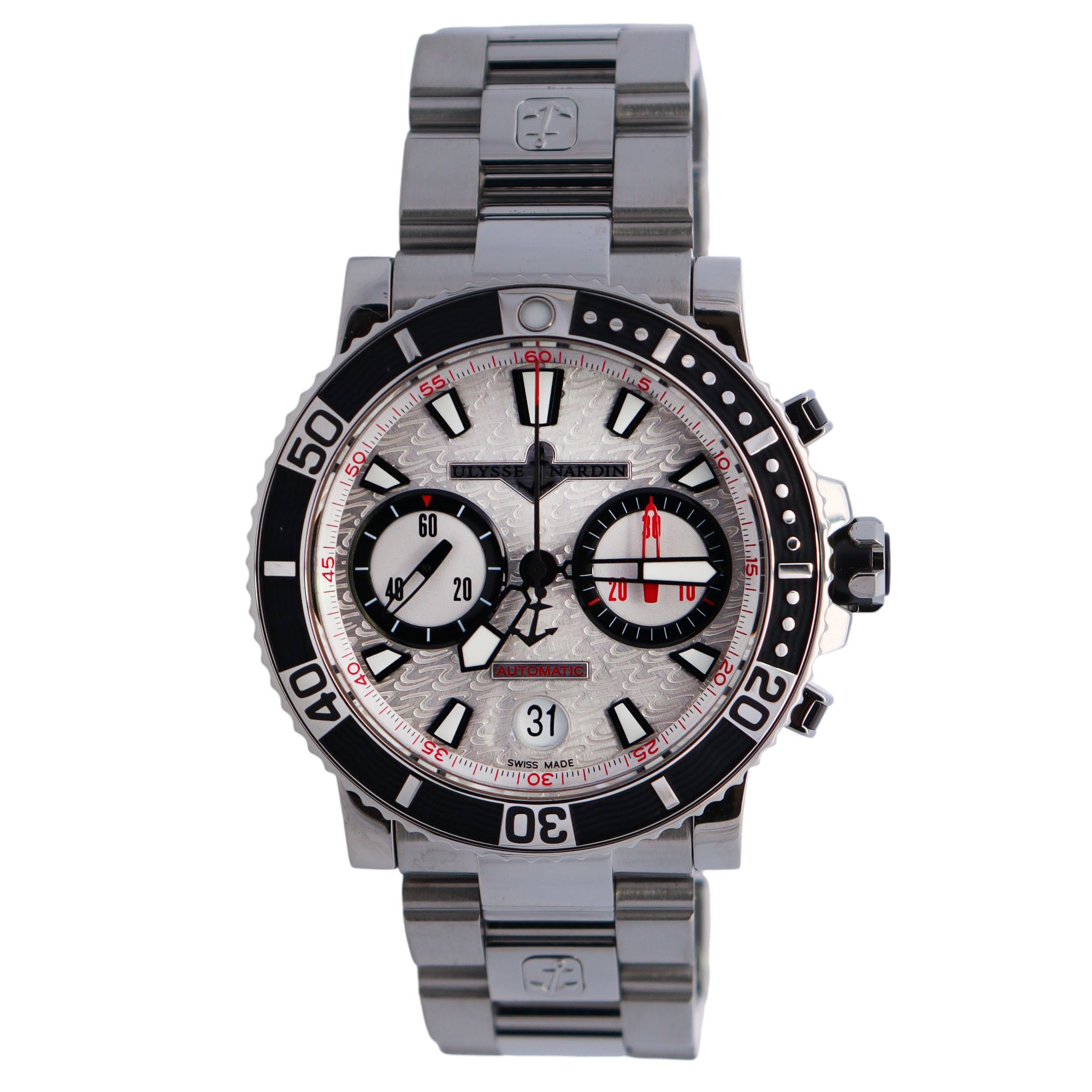 Ulysse Nardin Maxi 42mm Silver Dial Watch Ref# 8003-102 - Happy Jewelers Fine Jewelry Lifetime Warranty