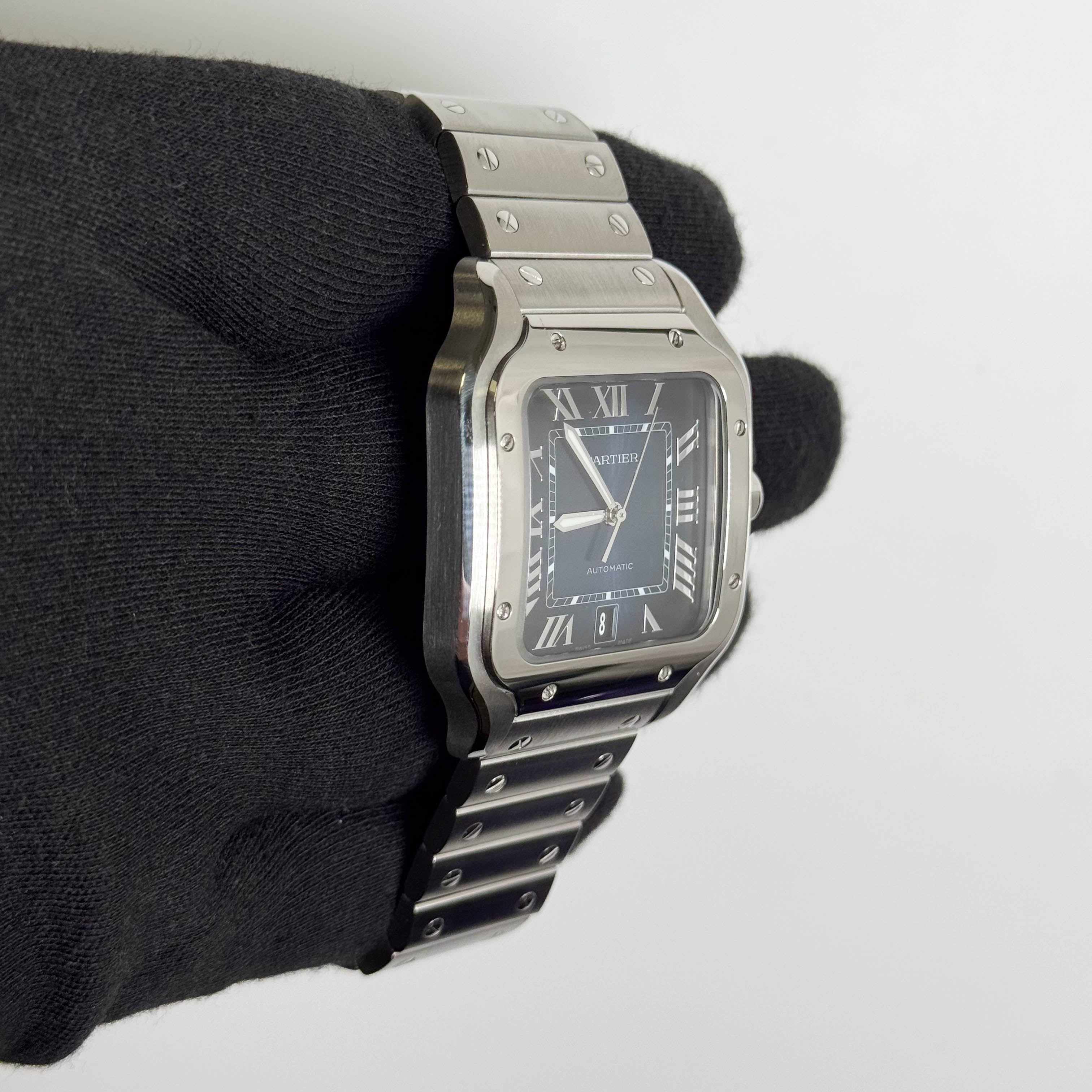 Cartier Santos Stainless Steel 40mm Blue Dial Watch Ref# WSSA0071