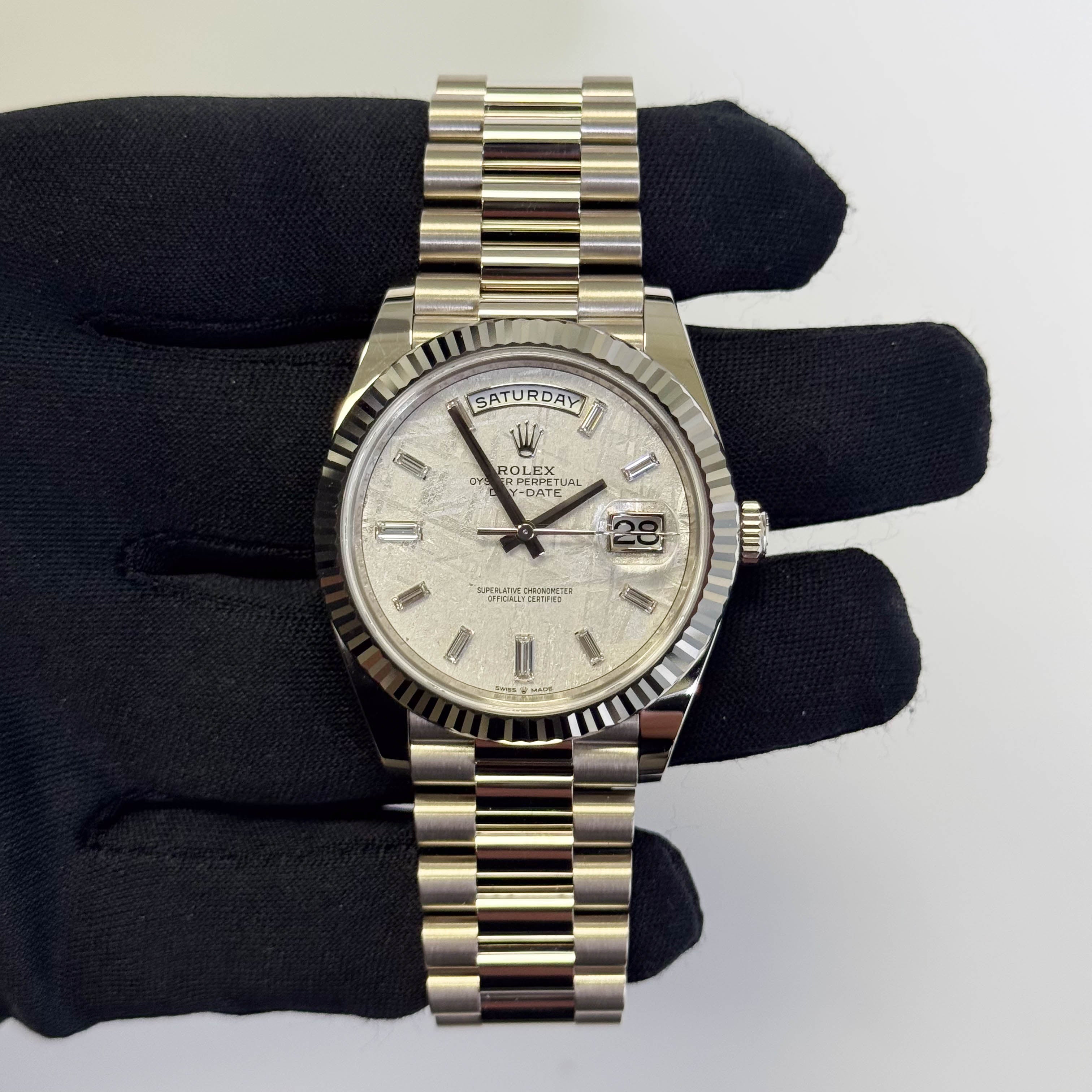 Rolex Day-Date 40mm Meteorite Dial Watch Ref# 228239 - Happy Jewelers Fine Jewelry Lifetime Warranty