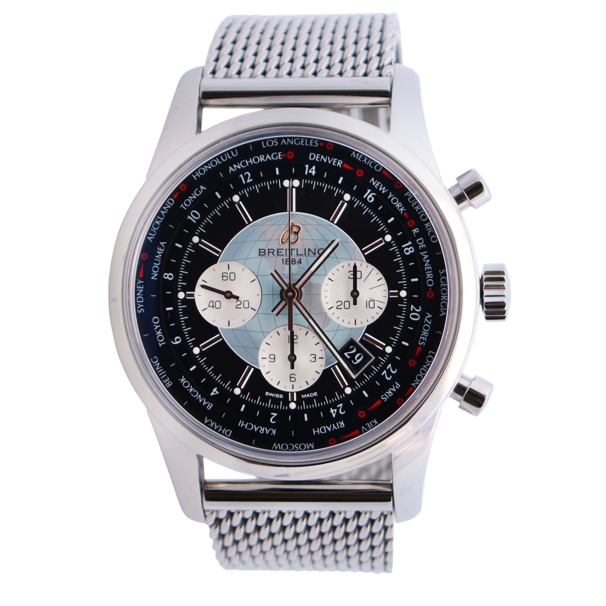 Breitling Transocean 46mm Black Dial Watch Ref# AB0510 - Happy Jewelers Fine Jewelry Lifetime Warranty