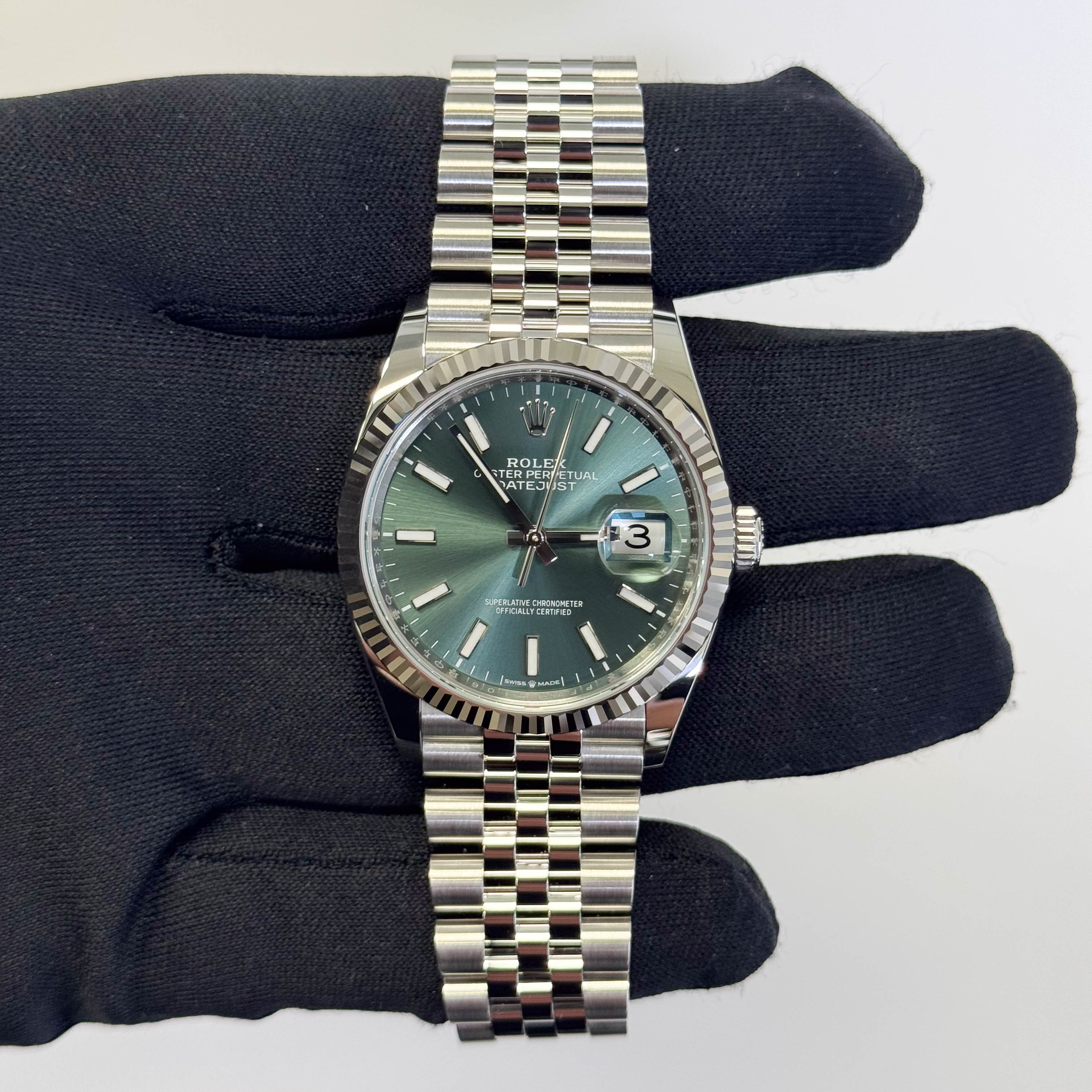 Rolex Datejust 36mm Mint Green Dial Watch Ref# 126234 - Happy Jewelers Fine Jewelry Lifetime Warranty