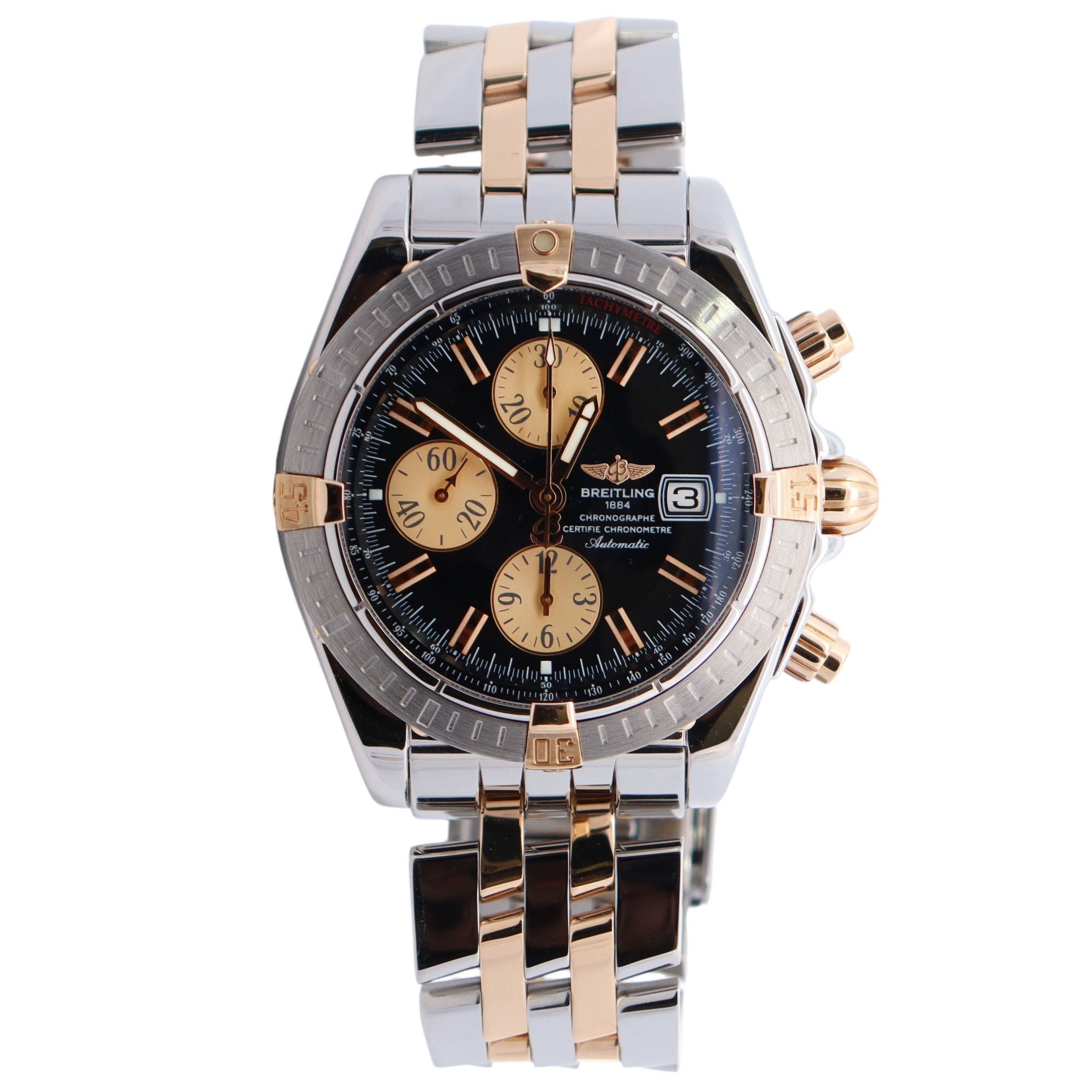 Breitling Chronomat 43mm Black Dial Watch Ref# B13356 - Happy Jewelers Fine Jewelry Lifetime Warranty