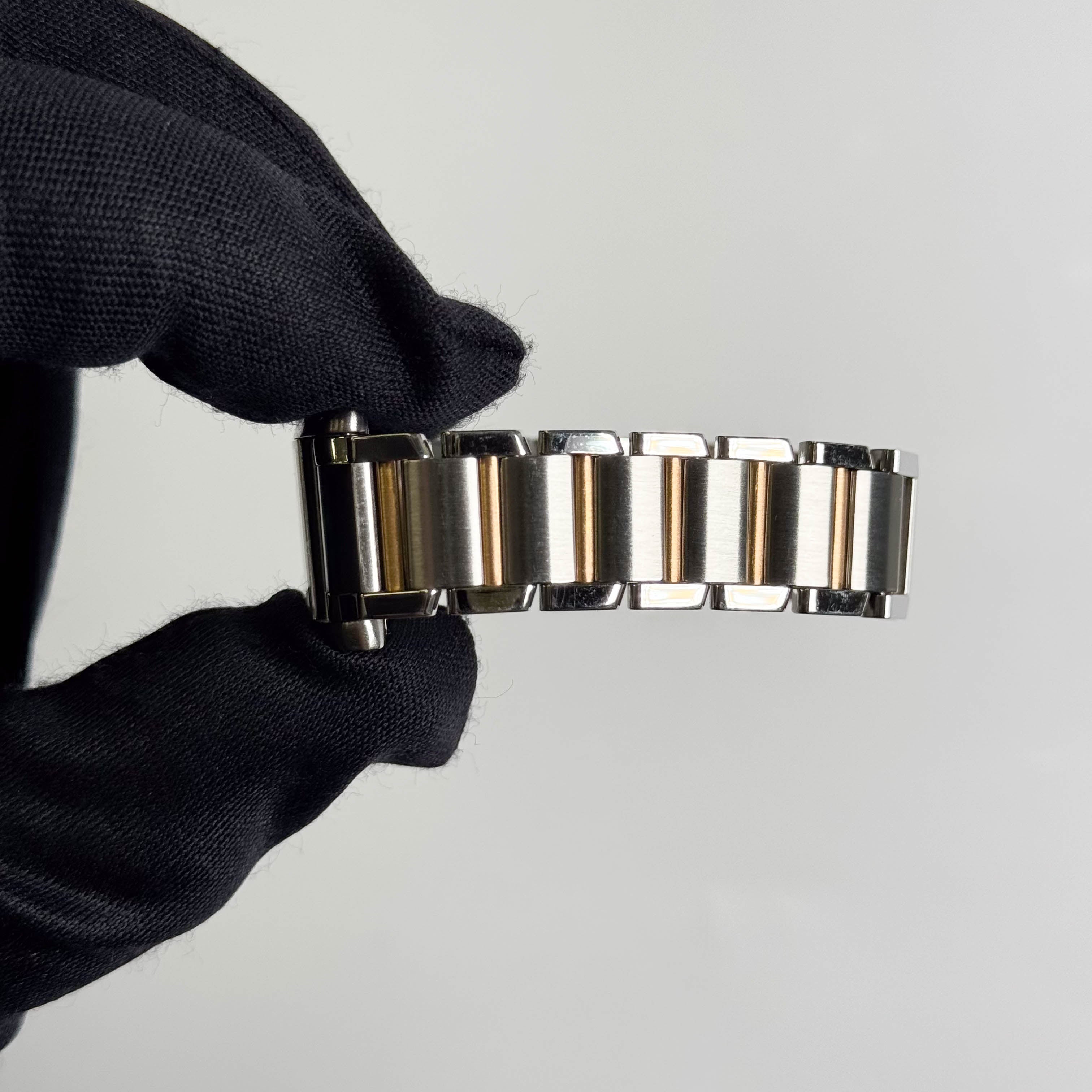 Cartier Tank Francaise 20mm Two Tone Stainless Steel Rose Gold Pink MOP Dial Watch Ref# W51027Q4 - Happy Jewelers Fine Jewelry Lifetime Warranty