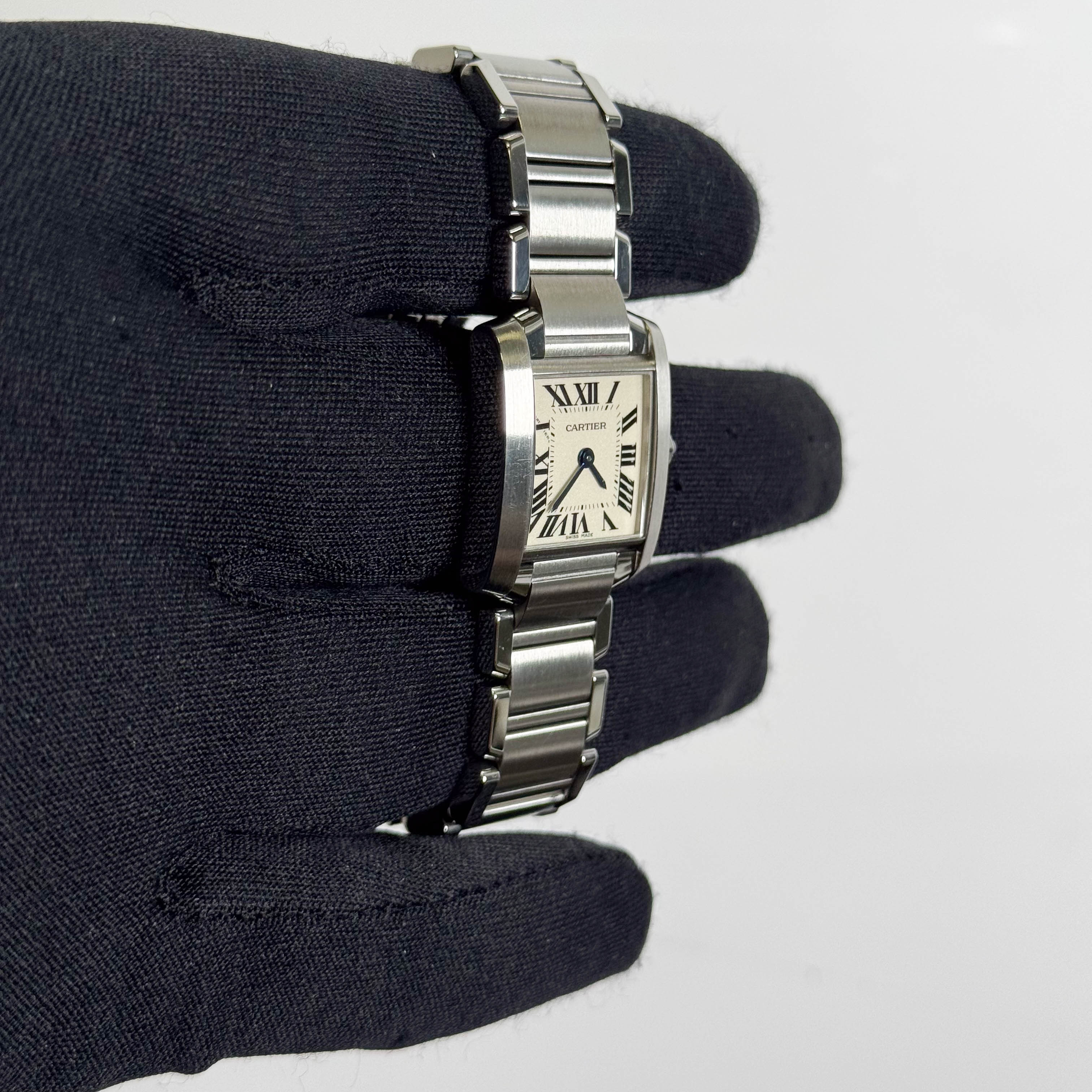 Cartier Tank Stainless Steel 20mm Ivory Dial Watch Ref# W51008Q3 - Happy Jewelers Fine Jewelry Lifetime Warranty