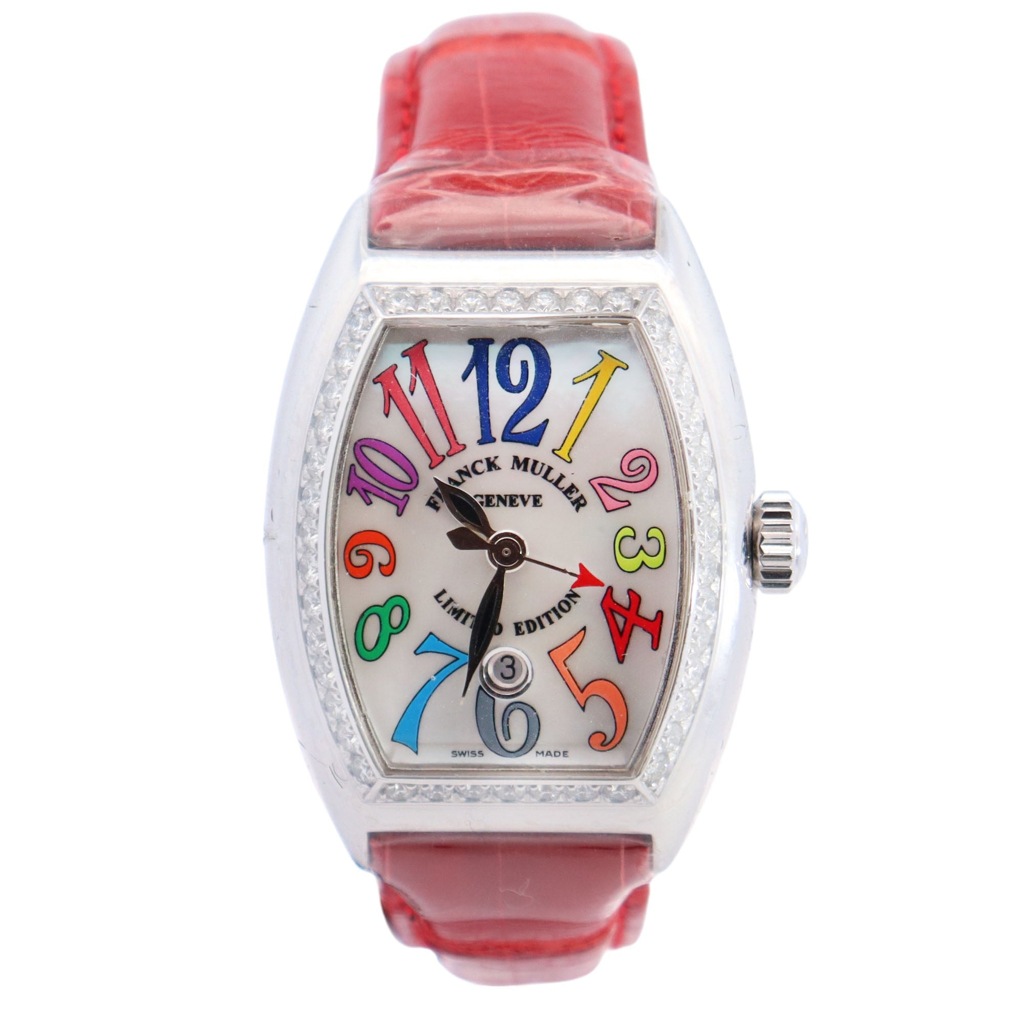 Franck Muller Cintree Curvex 28mm MOP Dial Watch Ref# 8005 L SC DT COL DRM MOP D 1R - Happy Jewelers Fine Jewelry Lifetime Warranty