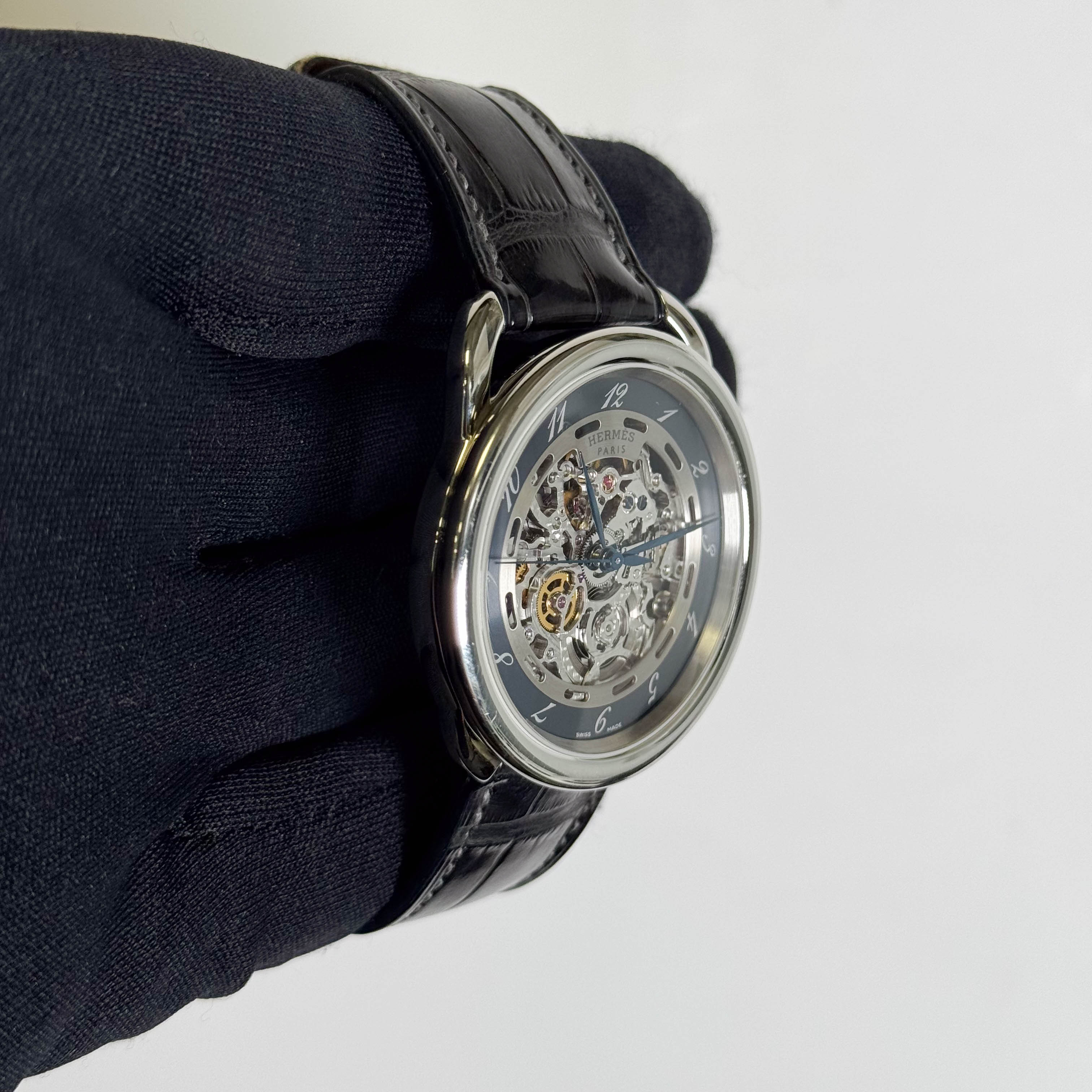 Hermes Arceau 40mm Skeleton Arabic Dial Watch Ref# AR6.710 - Happy Jewelers Fine Jewelry Lifetime Warranty