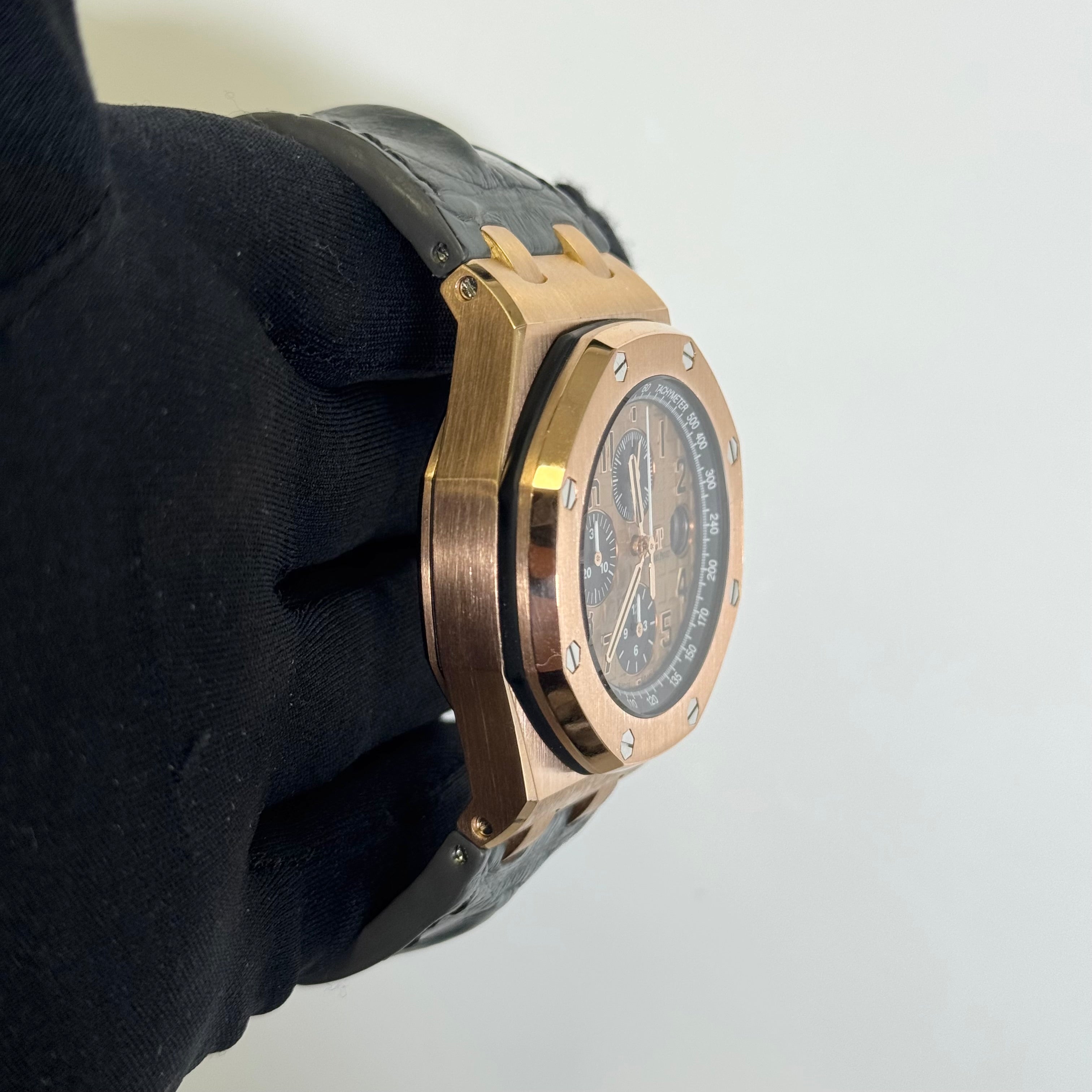 Audemars Piguet Royal Oak Offshore 42mm Rose Dial Watch Ref# 26470OR.OO.A002CR.01 - Happy Jewelers Fine Jewelry Lifetime Warranty