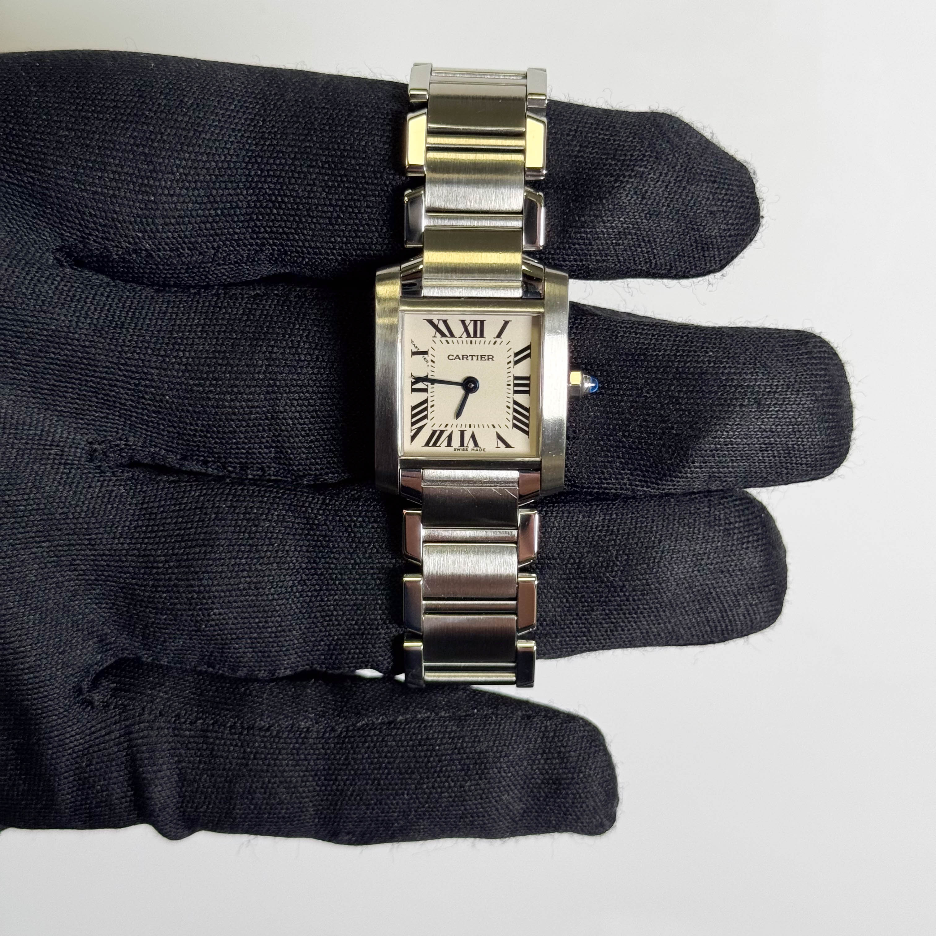 Cartier Tank Stainless Steel 20mm Ivory Dial Watch Ref# W51008Q3 - Happy Jewelers Fine Jewelry Lifetime Warranty