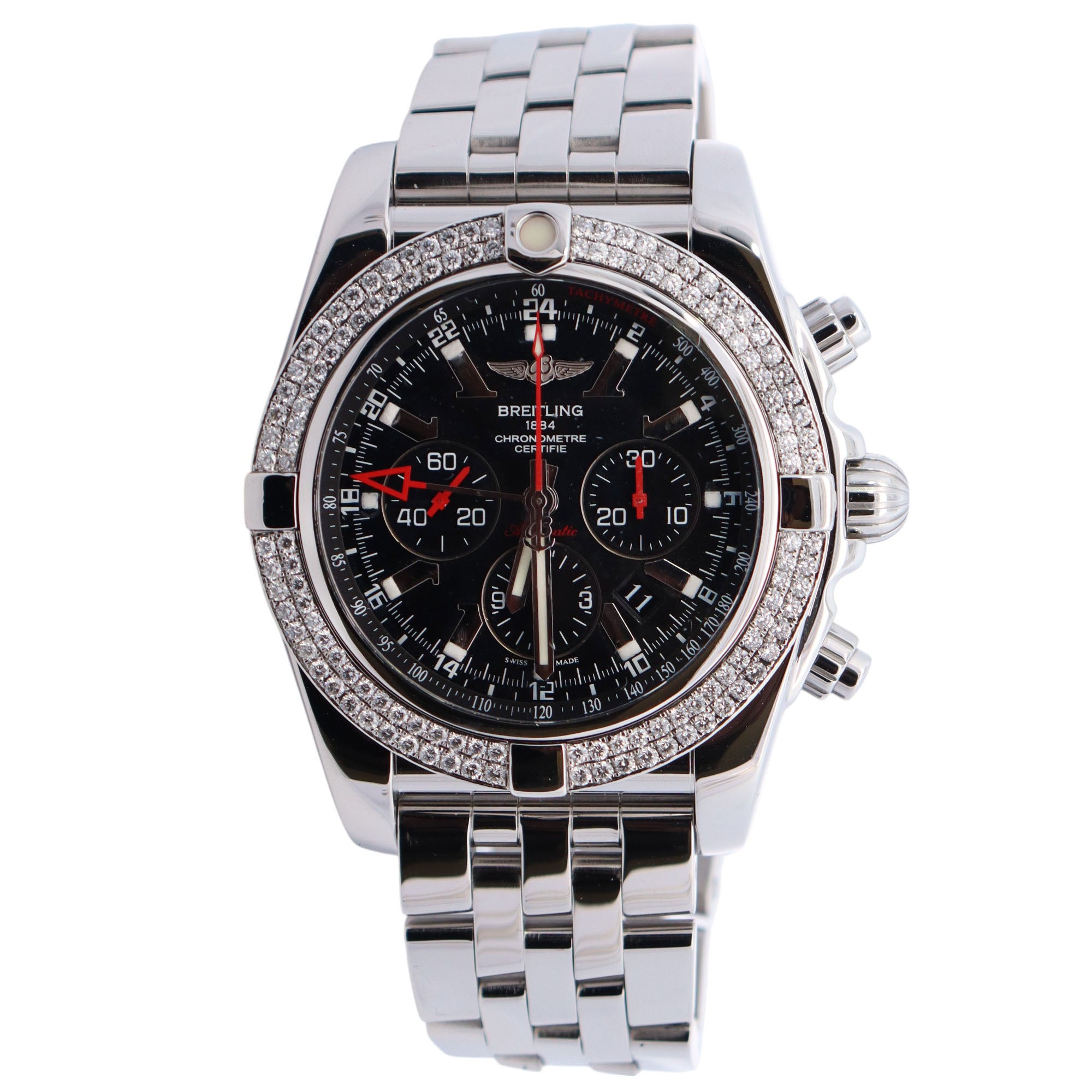 Breitling Chronomat 47mm Black Dial Watch Ref# AB0412 - Happy Jewelers Fine Jewelry Lifetime Warranty