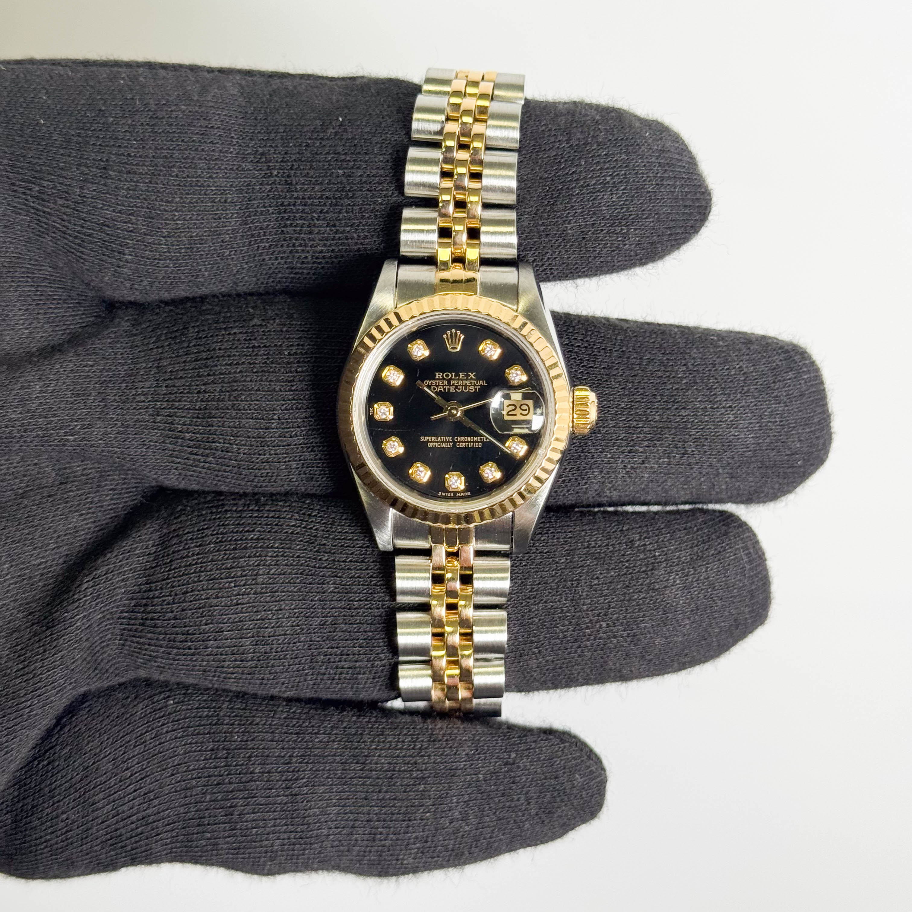 Rolex Datejust 26mm Black Dial Watch Ref# 69173