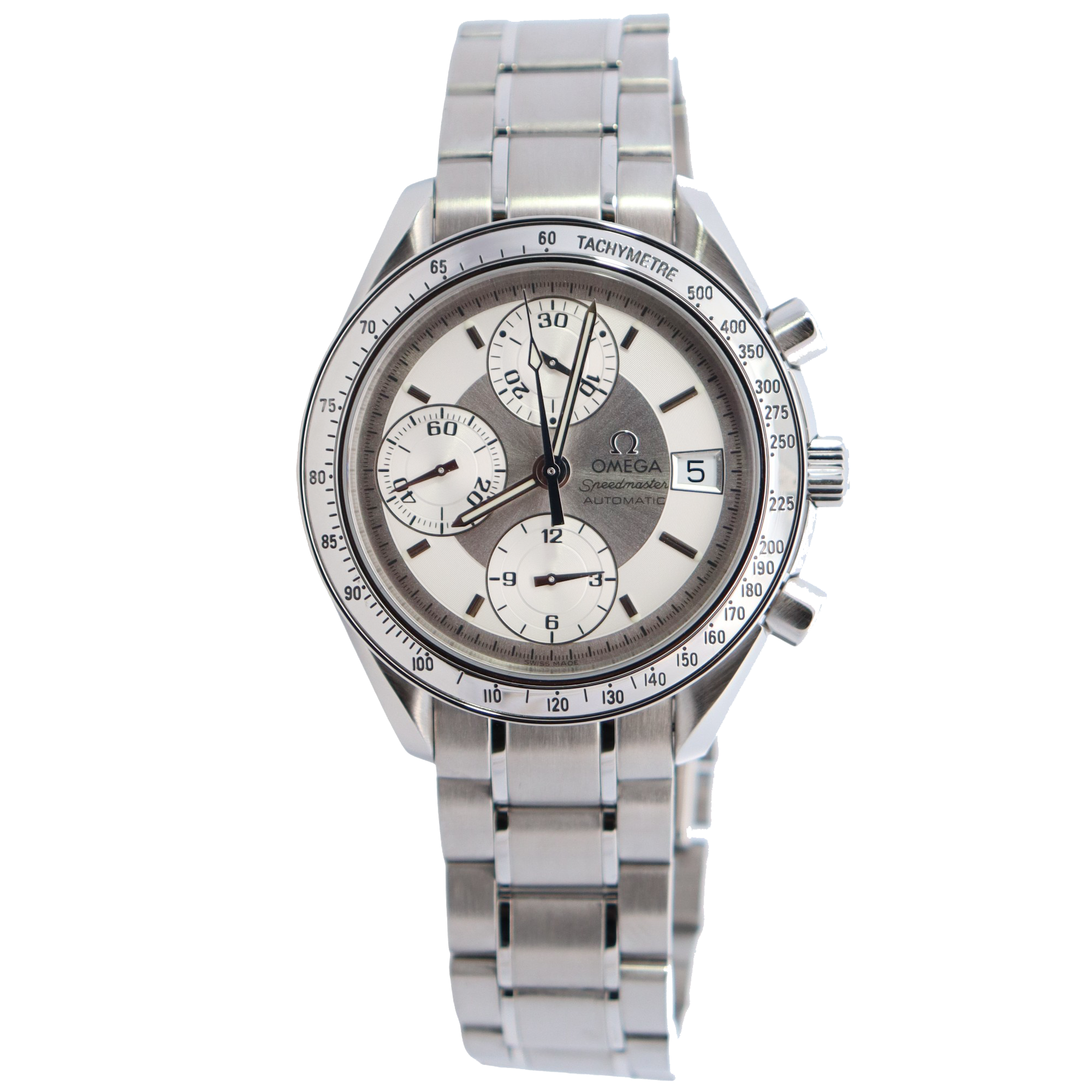 Omega Speedmaster 39mm Silver Dial Watch Ref# 3513.30.00 - Happy Jewelers Fine Jewelry Lifetime Warranty