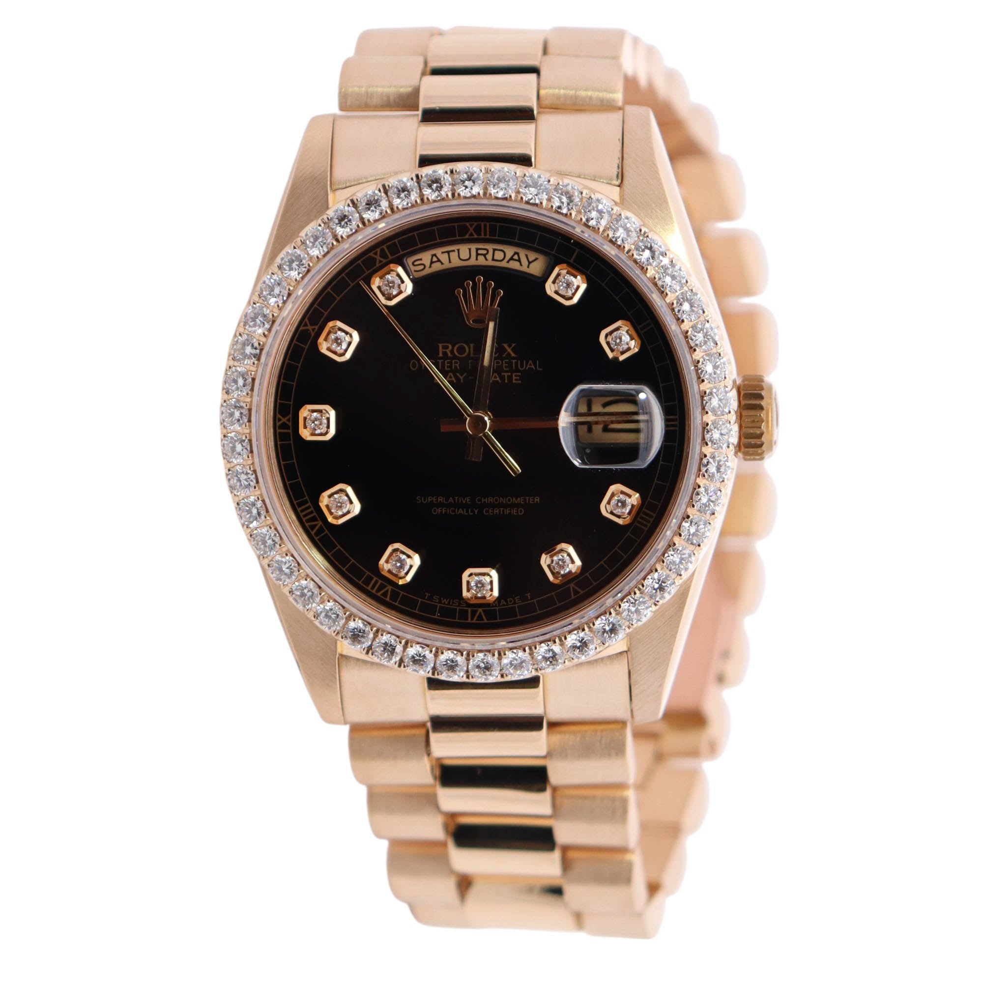 Rolex Day-Date 36mm Black Dial Watch Ref# 18238 - Happy Jewelers Fine Jewelry Lifetime Warranty