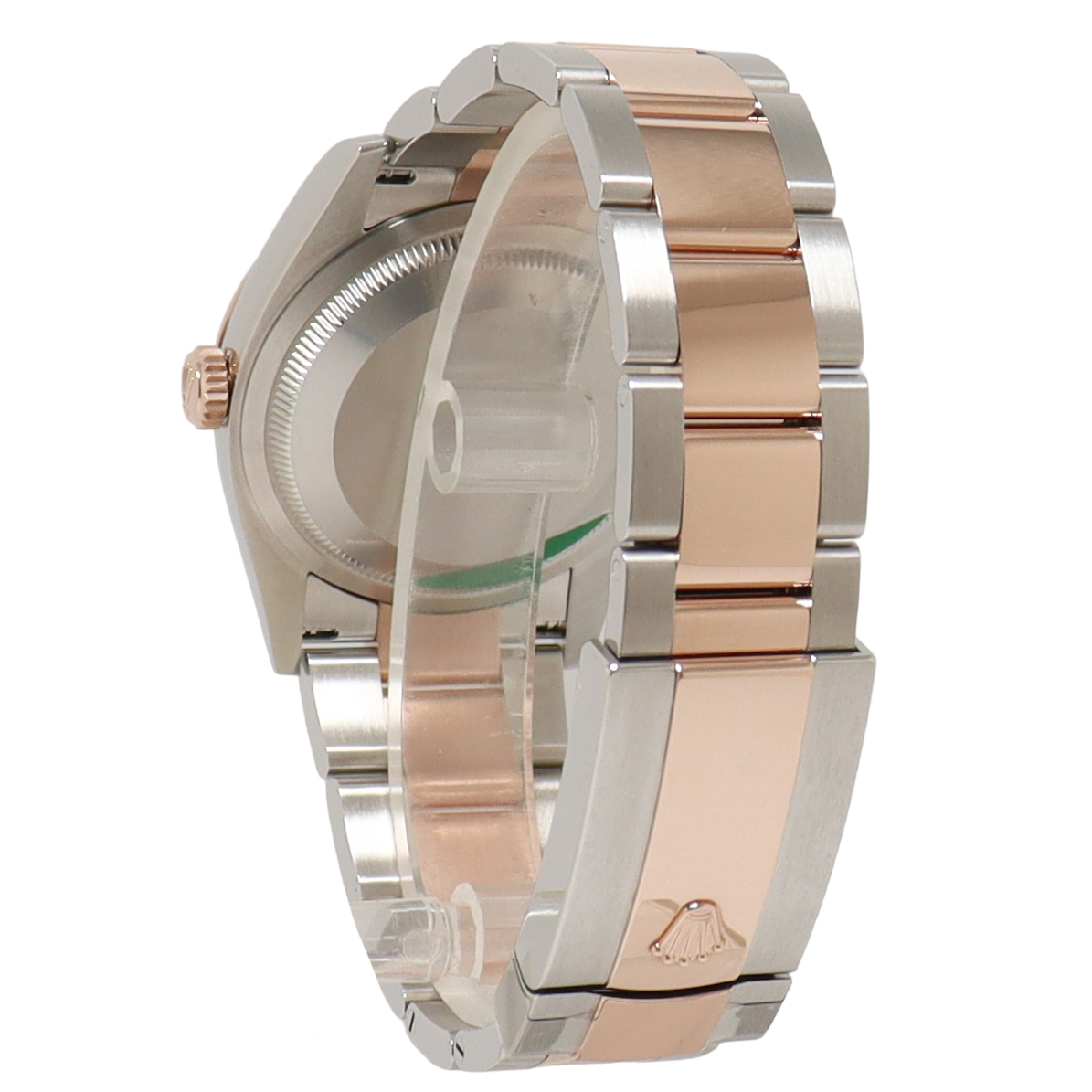 Rolex Datejust Two Tone Everose Gold & Steel 36mm Silver Palm Motif Index Dial Watch Reference#: 126231 - Happy Jewelers Fine Jewelry Lifetime Warranty