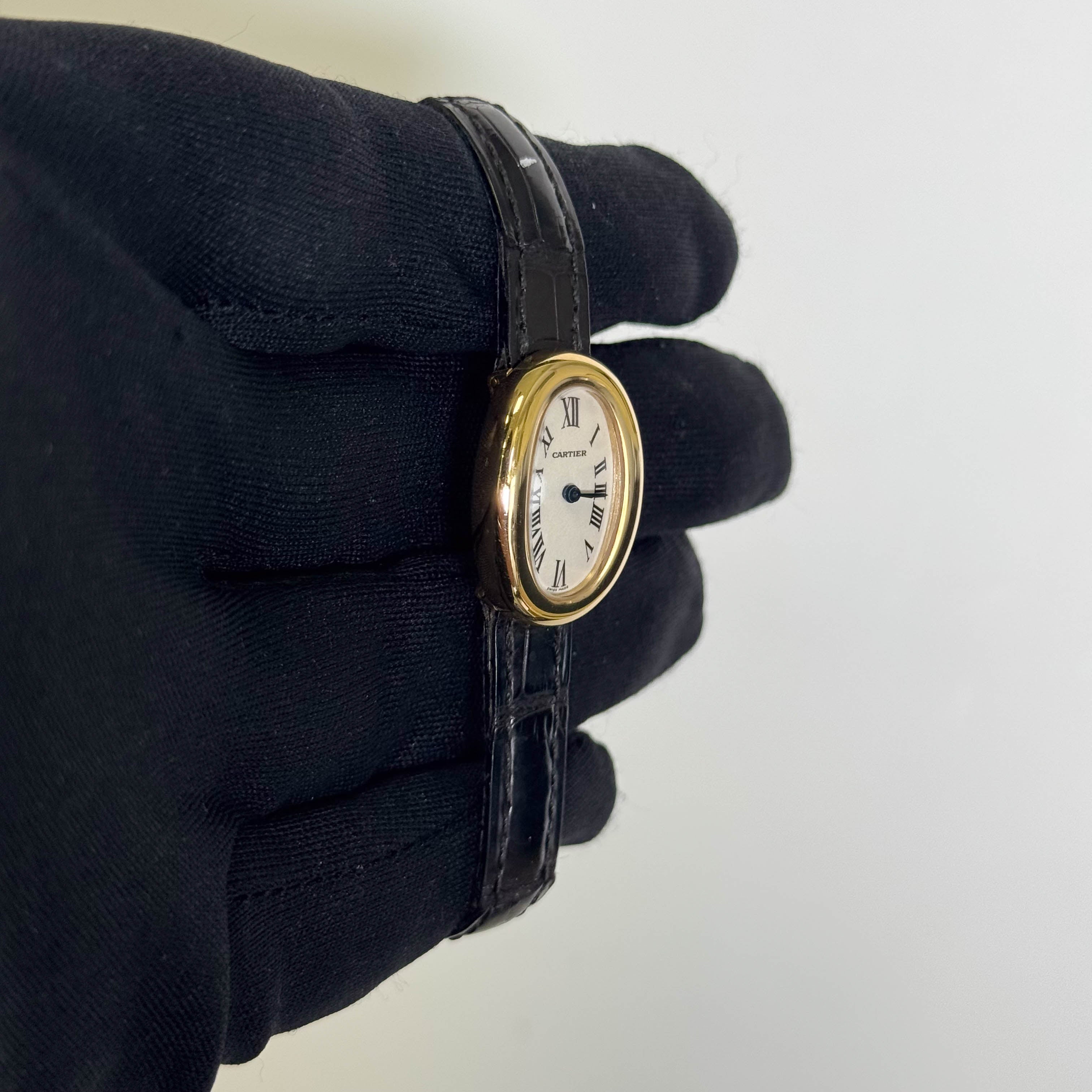 Cartier Baignoire 18mm White Dial Watch Ref# W1510956