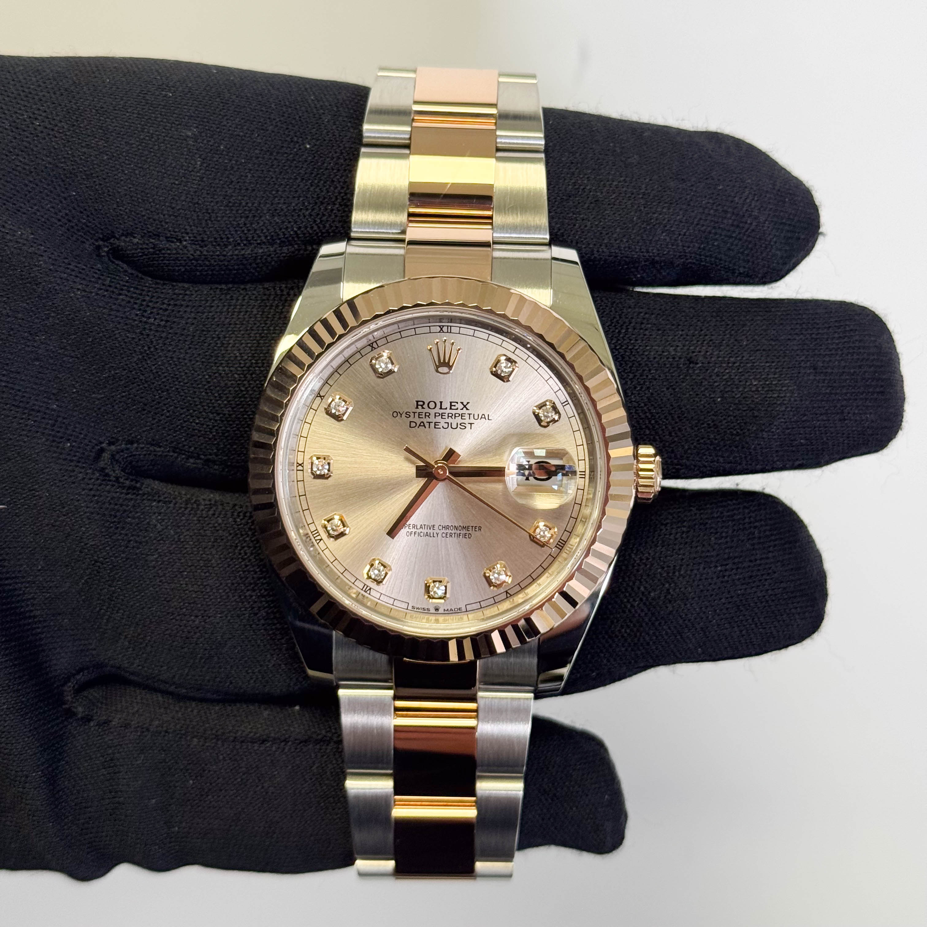 Rolex Datejust 41mm Sundust Pink Dial Watch Ref# 126331 - Happy Jewelers Fine Jewelry Lifetime Warranty