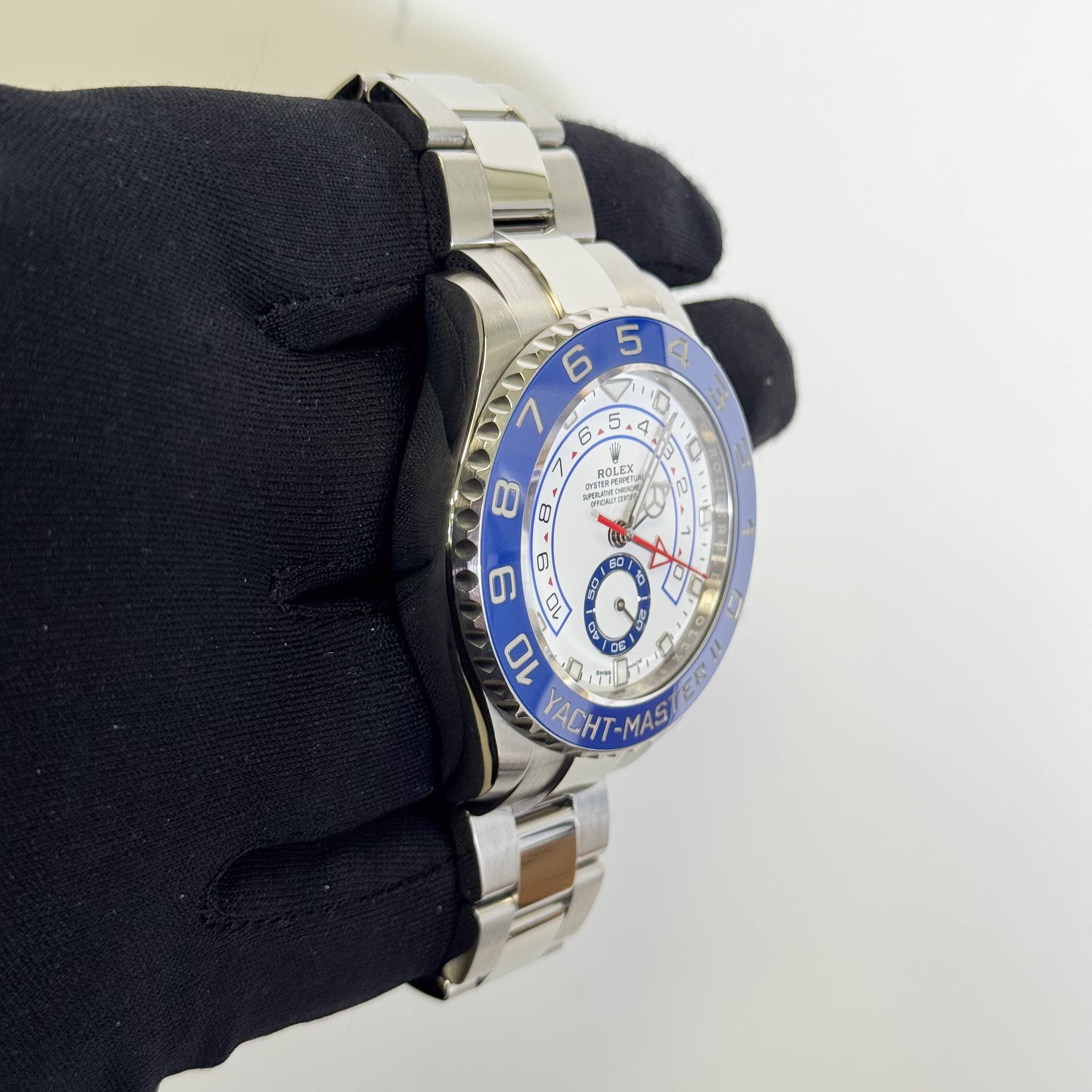 Rolex Yacht-Master II 44mm White Dial Watch Ref# 116680 - Happy Jewelers Fine Jewelry Lifetime Warranty