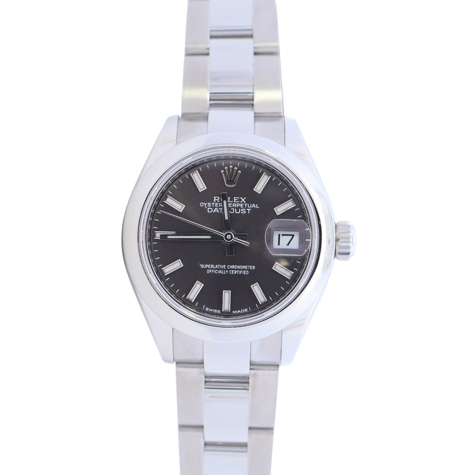 Rolex Datejust 28mm Stainless Steel Rhodium Stick Dial Watch Ref# 279160 - Happy Jewelers Fine Jewelry Lifetime Warranty