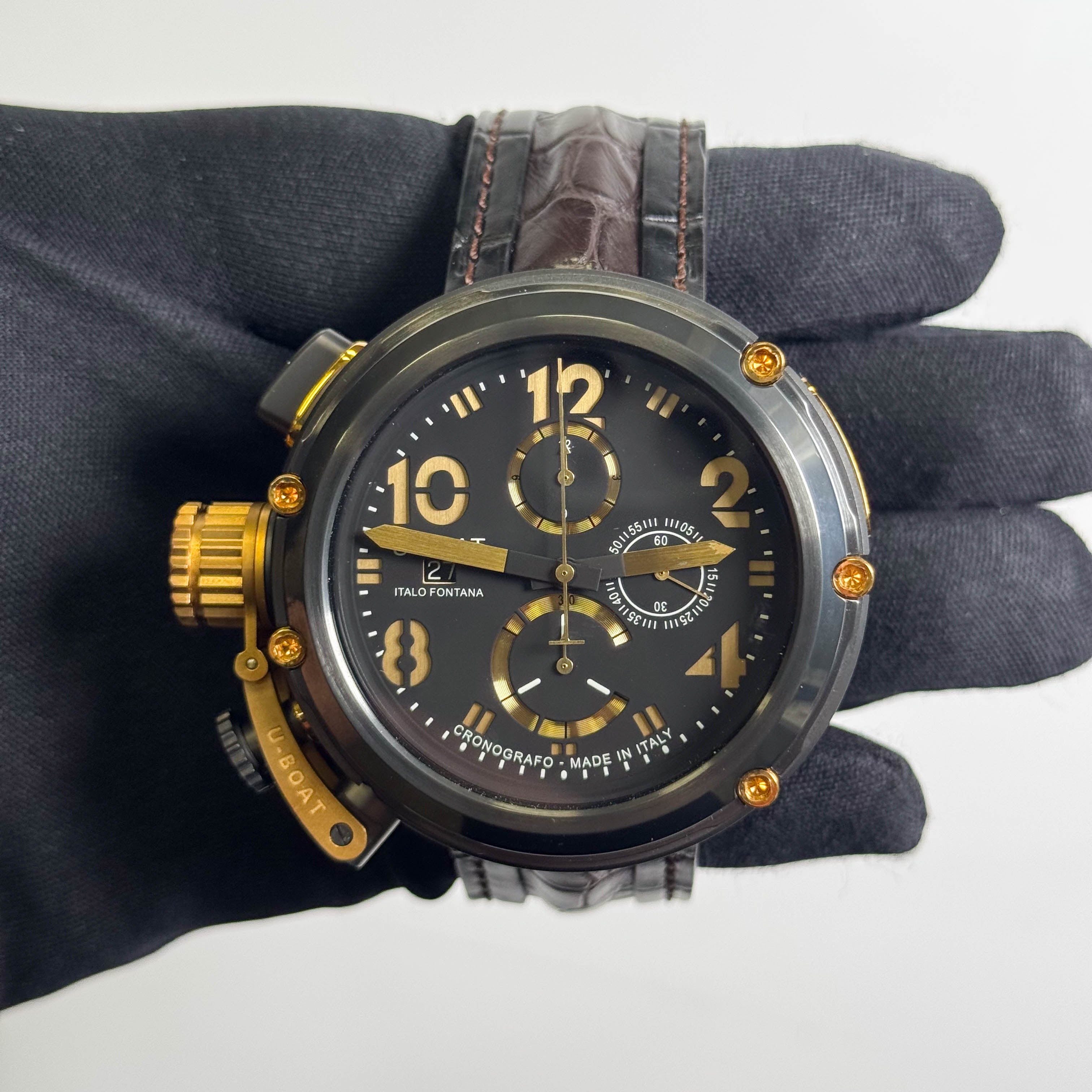 U-Boat Gold Arrow 51mm Black Dial Watch Ref# U-51 Gold Arrow - Happy Jewelers Fine Jewelry Lifetime Warranty