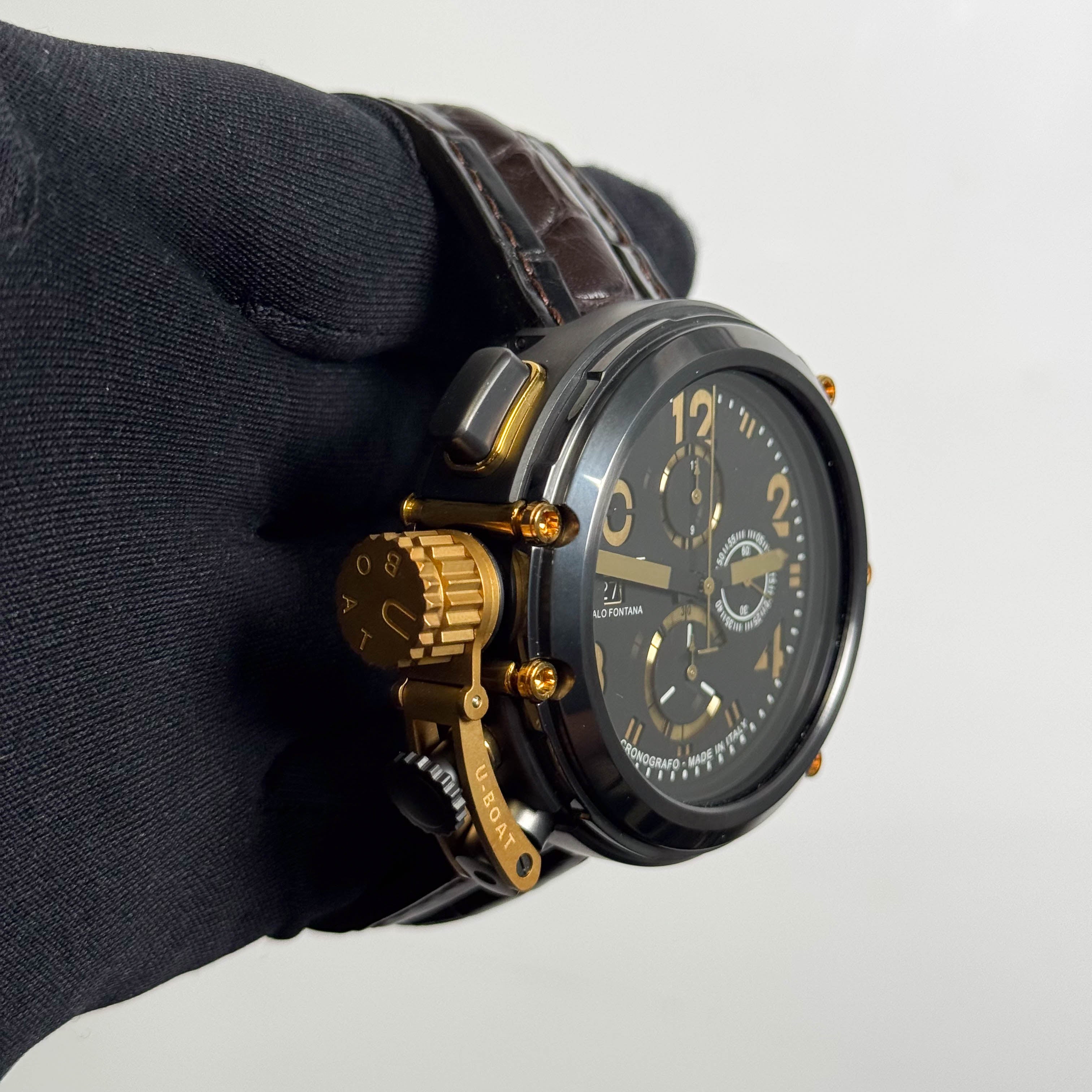U-Boat Gold Arrow 51mm Black Dial Watch Ref# U-51 Gold Arrow - Happy Jewelers Fine Jewelry Lifetime Warranty