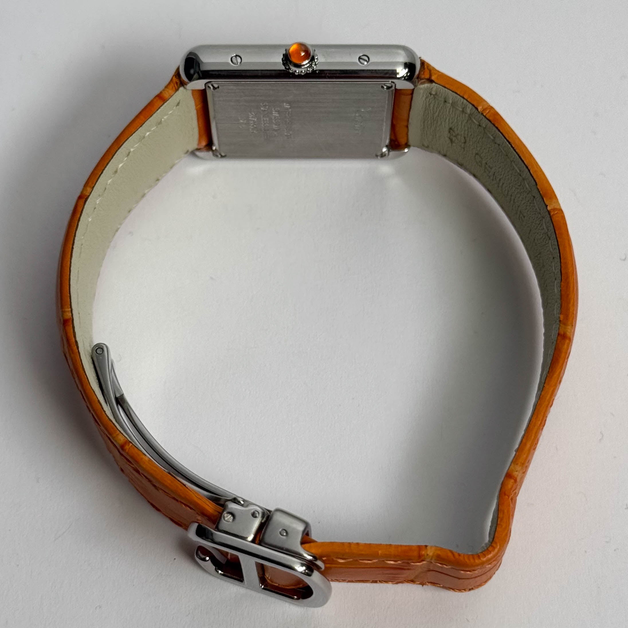 Cartier Tank Solo 23mm Orange Dial Watch Ref# W1019455 - Happy Jewelers Fine Jewelry Lifetime Warranty