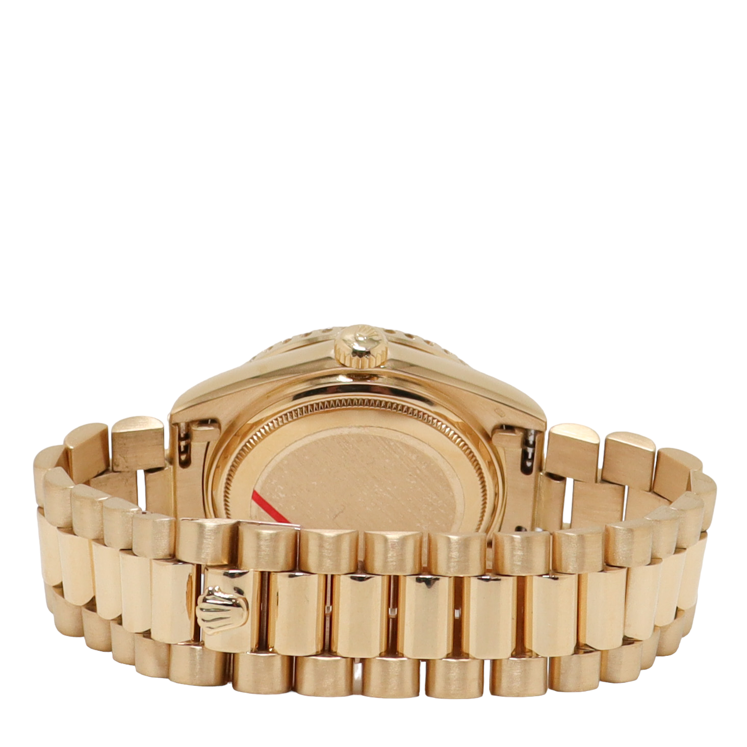 Rolex Day Date Yellow Gold 36mm Pink Roman Diamond Dial Watch Reference#: 18038 - Happy Jewelers Fine Jewelry Lifetime Warranty