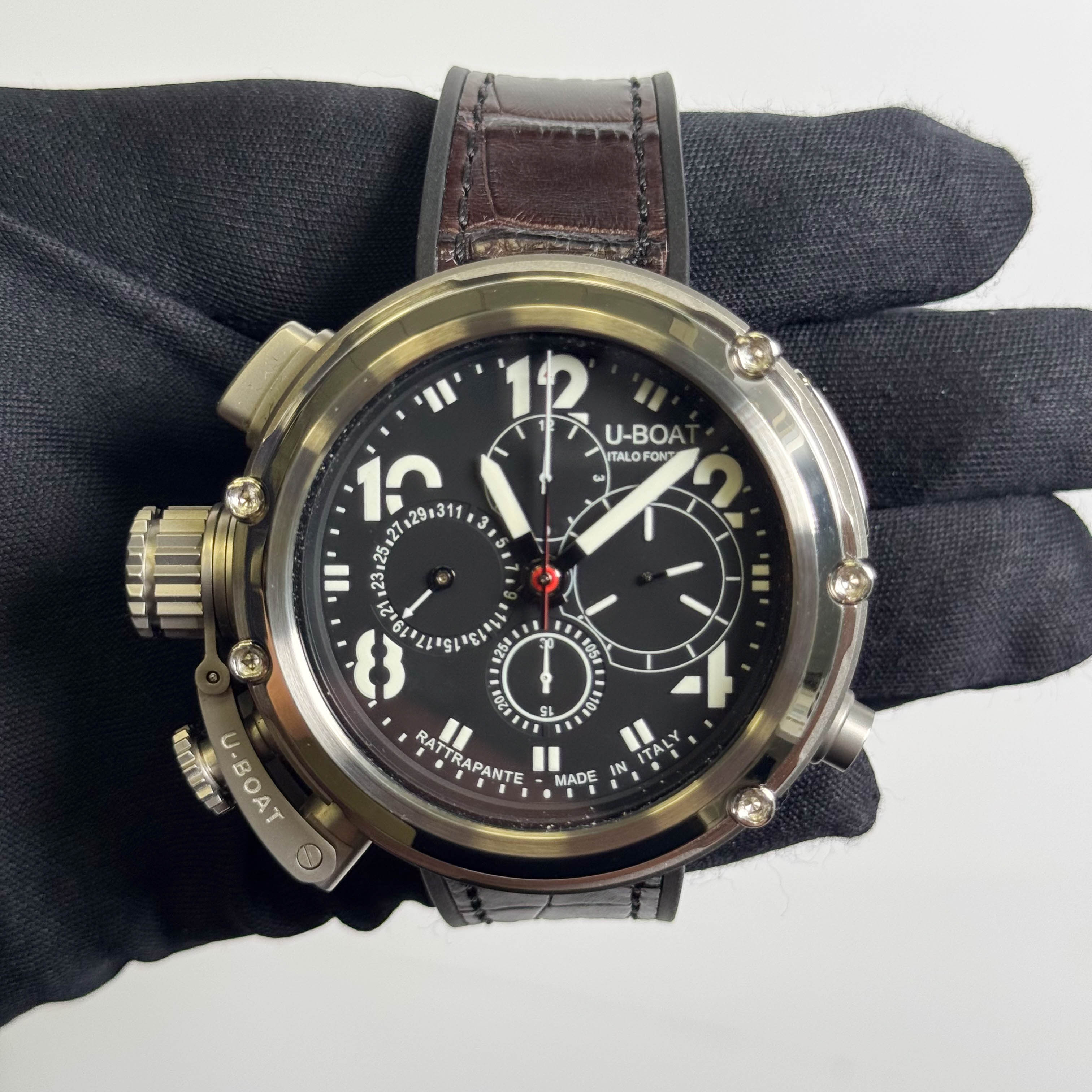 U-Boat RATTRAPAMTE 51mm Black Dial Watch Ref# U51 RATTRAPAMTE - Happy Jewelers Fine Jewelry Lifetime Warranty