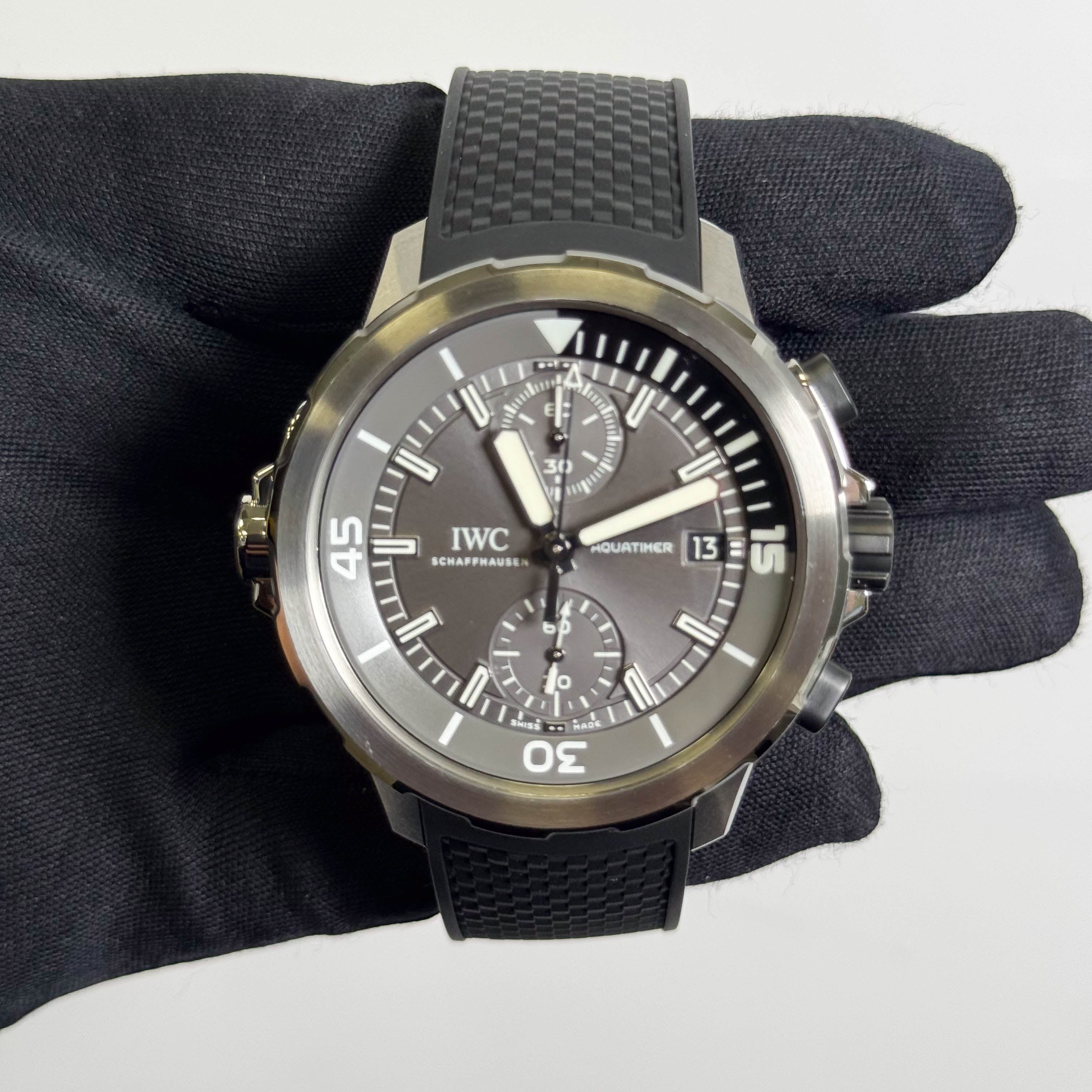 IWC Aquatimer Shark Edition 44mm Grey Dial Watch Ref# IW379506 - Happy Jewelers Fine Jewelry Lifetime Warranty