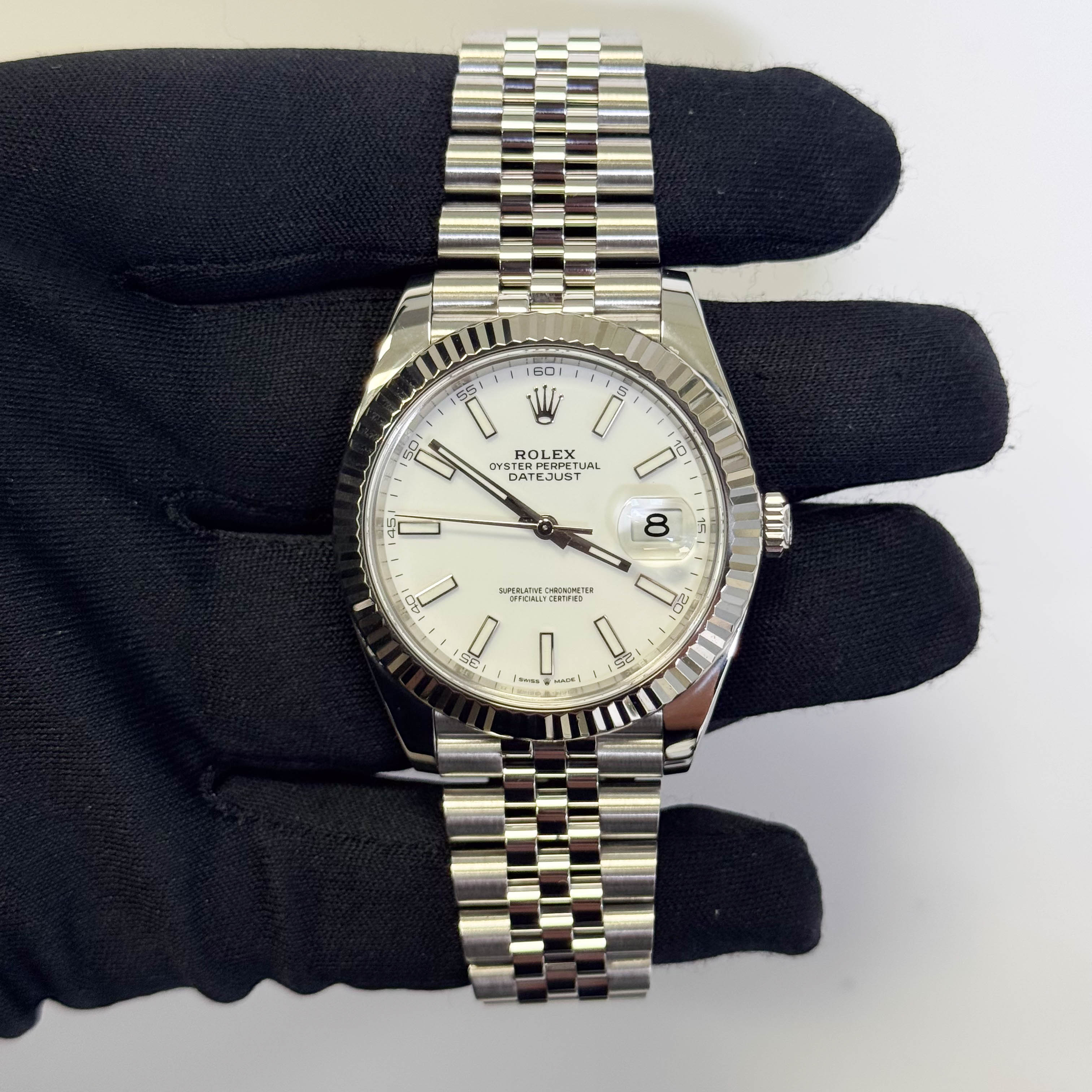Rolex Datejust 41mm White Dial Watch Ref# 126334 - Happy Jewelers Fine Jewelry Lifetime Warranty
