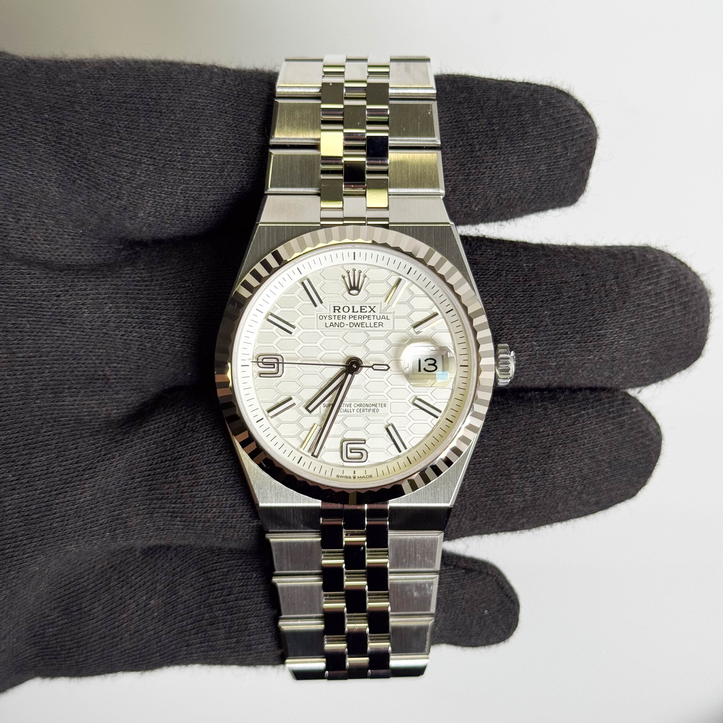 Rolex Land-Dweller 40mm White Dial Watch Ref # 127334 - Happy Jewelers Fine Jewelry Lifetime Warranty