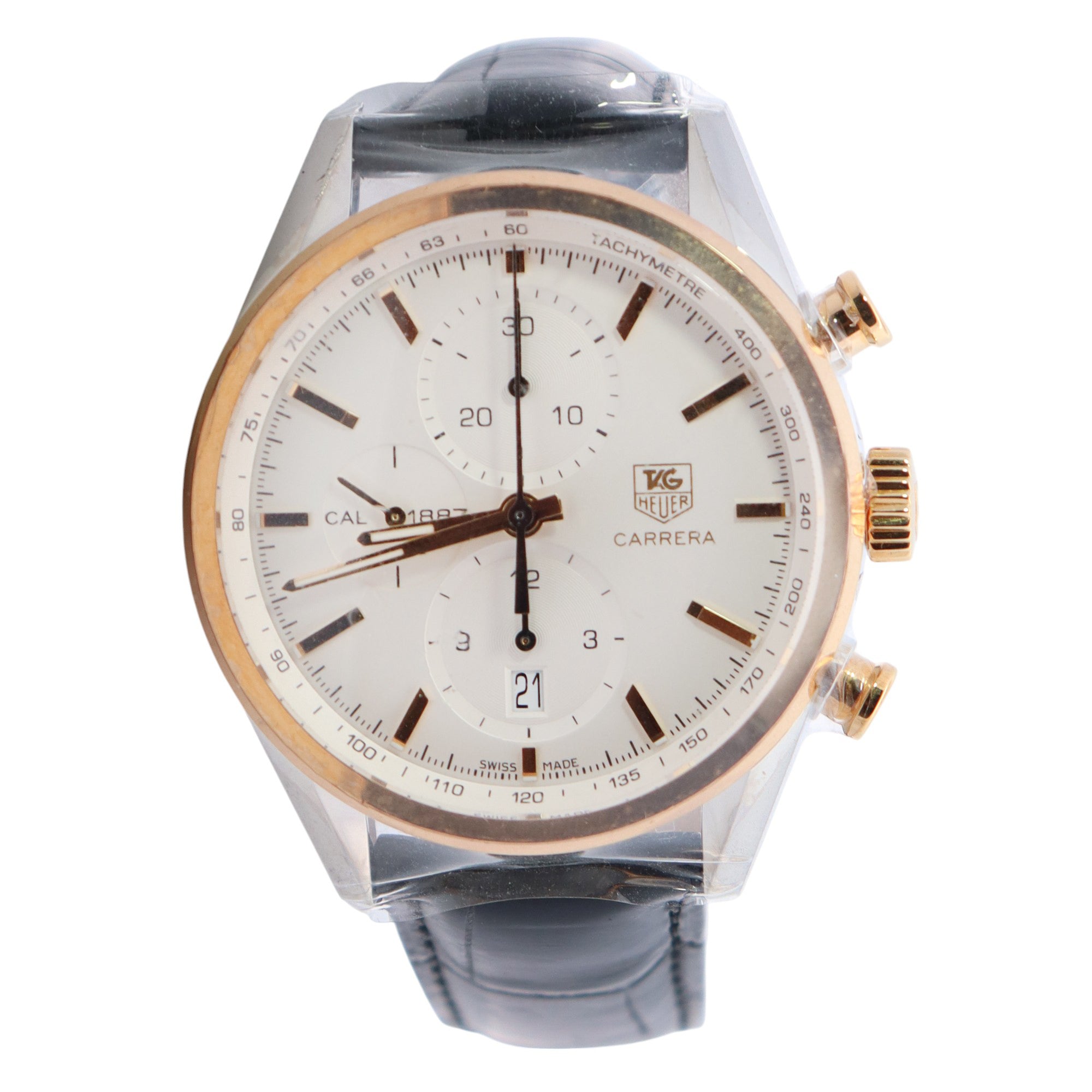 Tag Heuer Carrera 41mm Silver Dial Watch Ref# CAR2150 - Happy Jewelers Fine Jewelry Lifetime Warranty