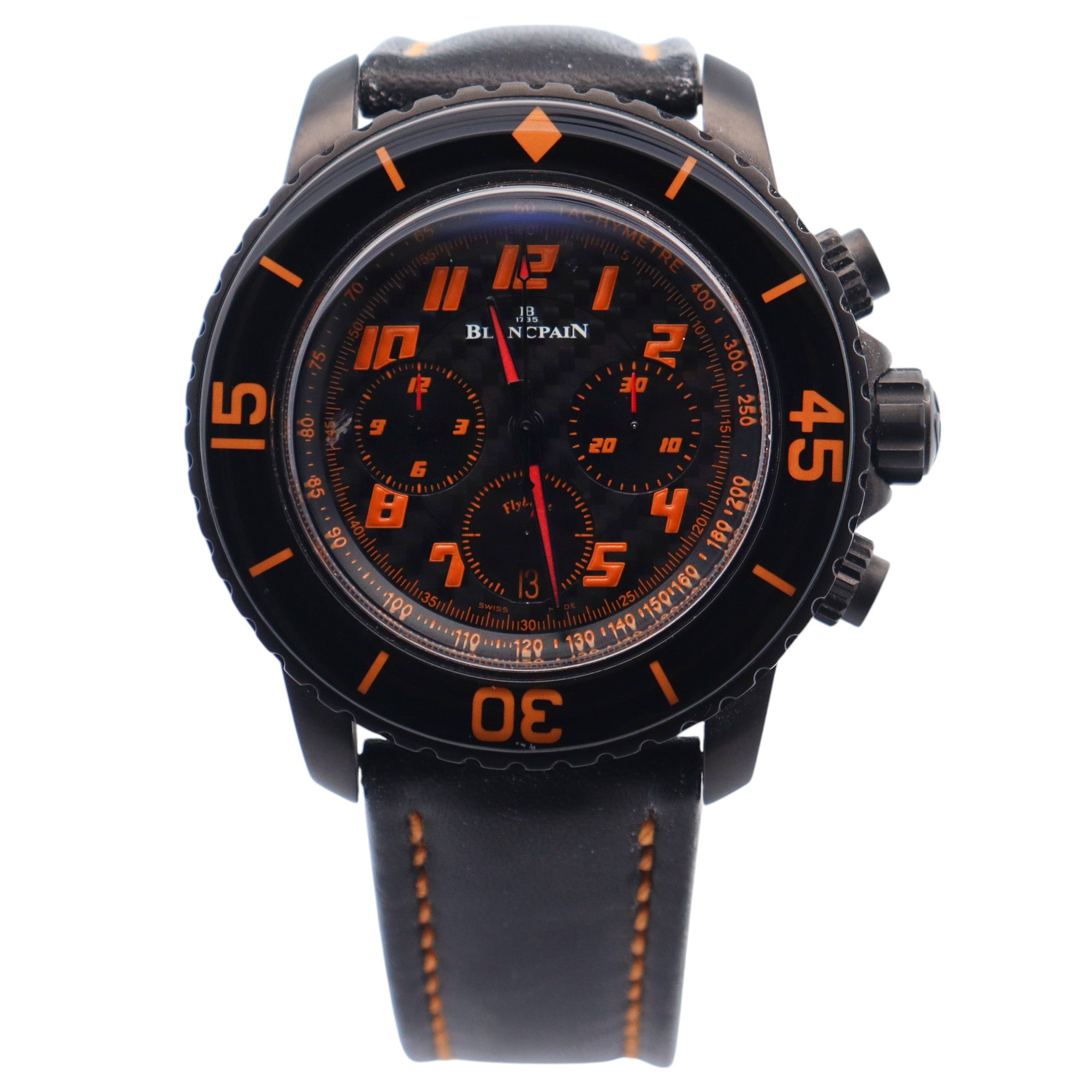 Blancpain Fifty Fathoms 45mm Carbon Dial Watch Ref# 5785F-11D03-63 - Happy Jewelers Fine Jewelry Lifetime Warranty