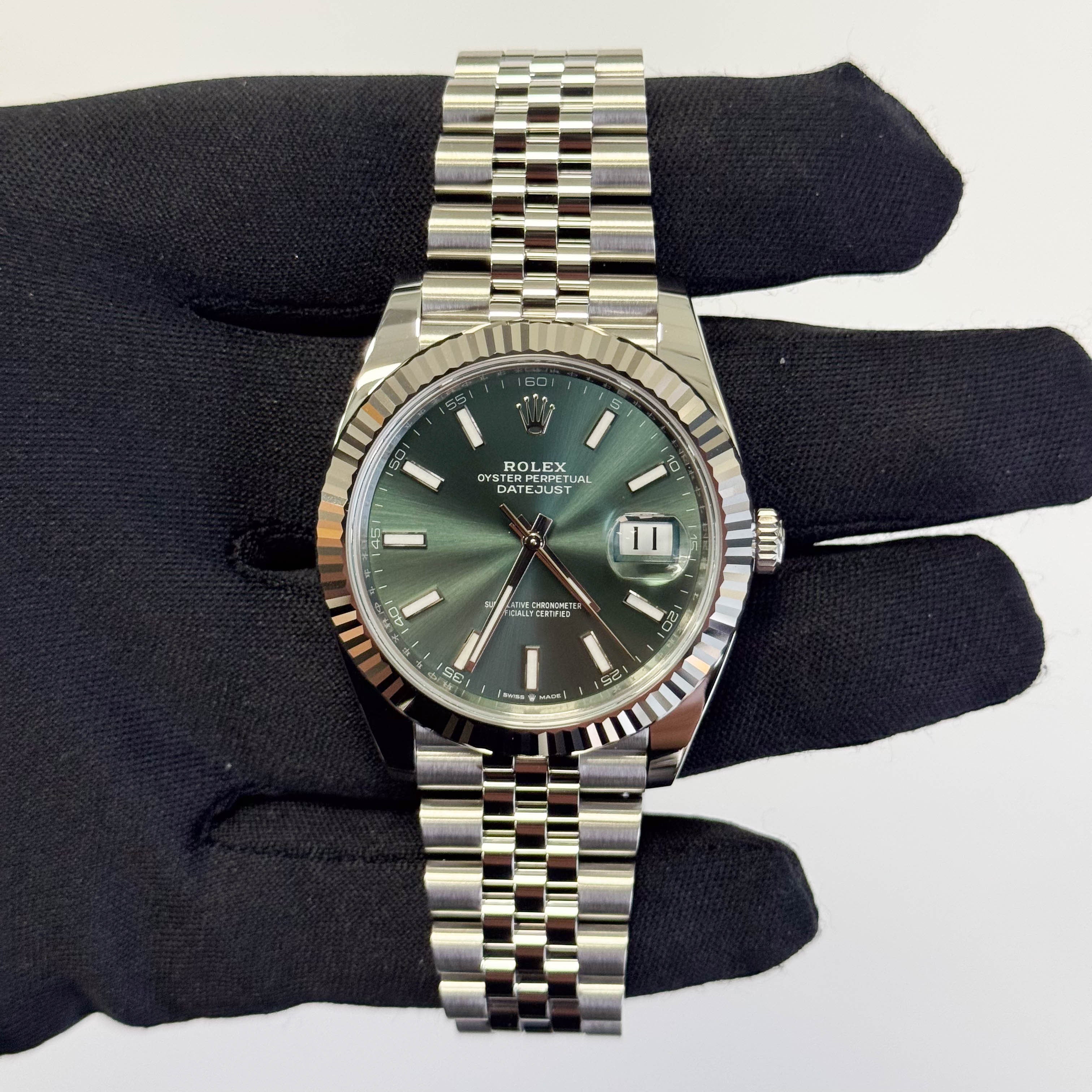 Rolex Datejust 41mm Green Dial Watch Ref# 126334 - Happy Jewelers Fine Jewelry Lifetime Warranty