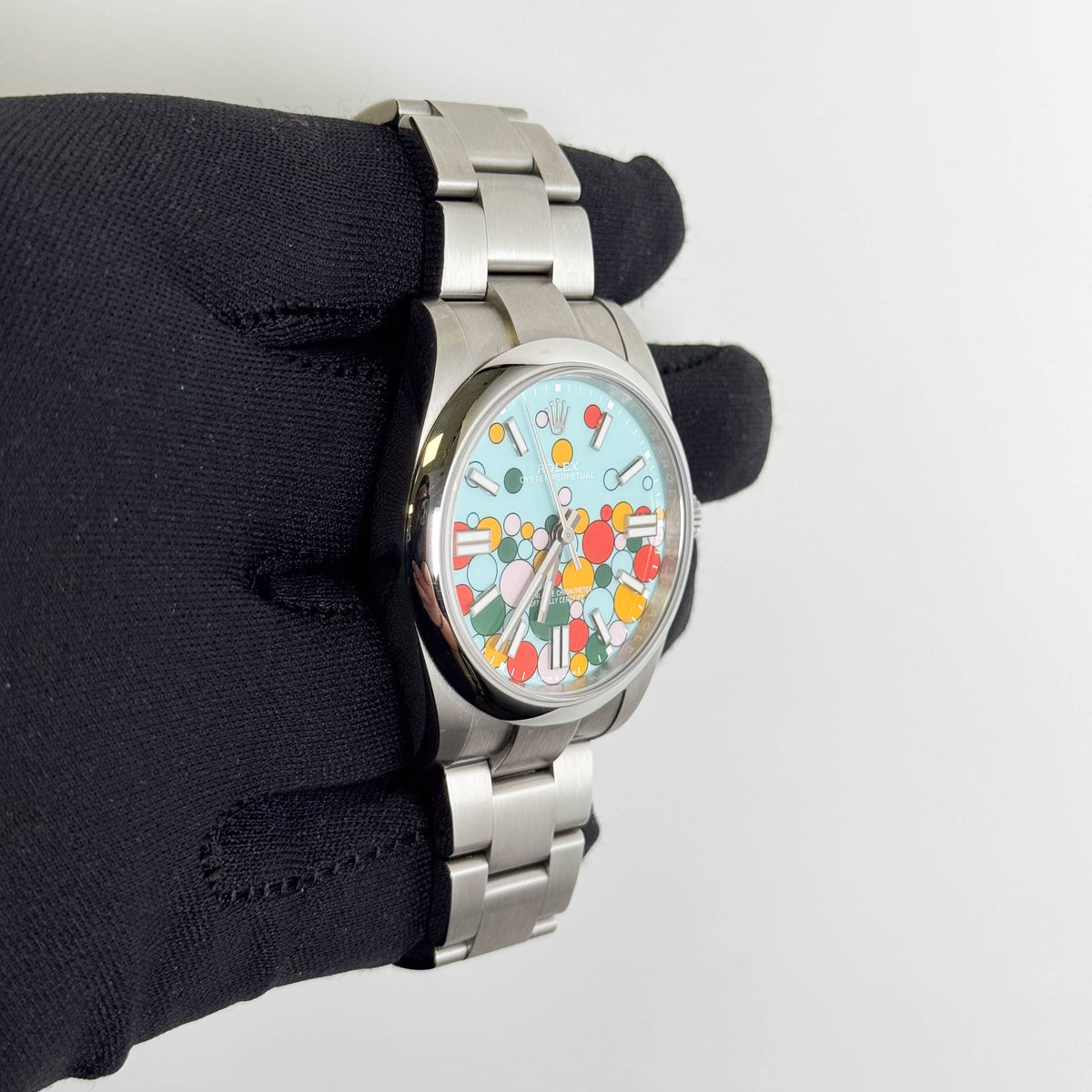 Rolex Oyster Perpetual 41mm Celebration Dial Watch Ref# 124300 - Happy Jewelers Fine Jewelry Lifetime Warranty