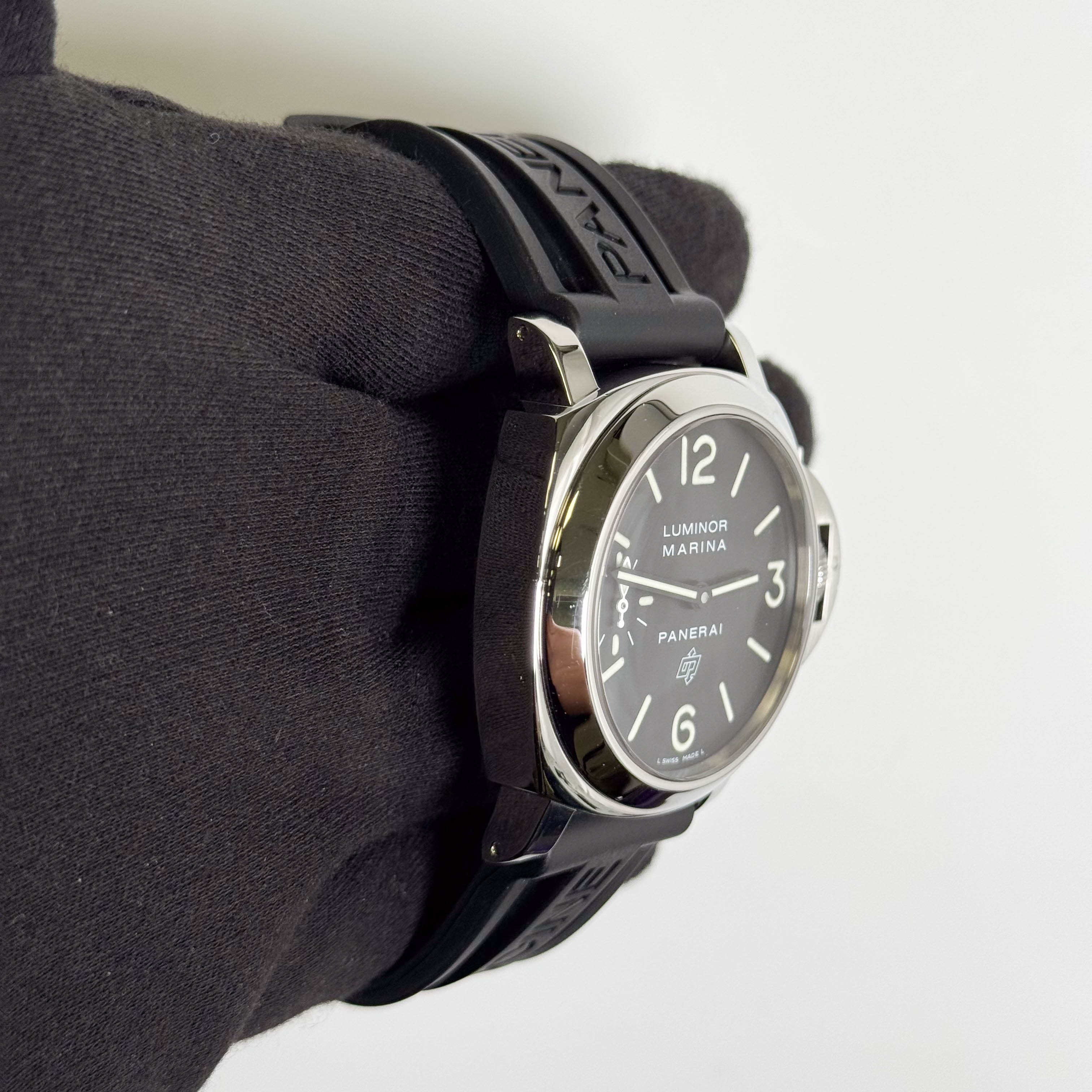Panerai Luminor Marina Base Logo 44mm Black Dial Watch Ref# PAM00005 - Happy Jewelers Fine Jewelry Lifetime Warranty