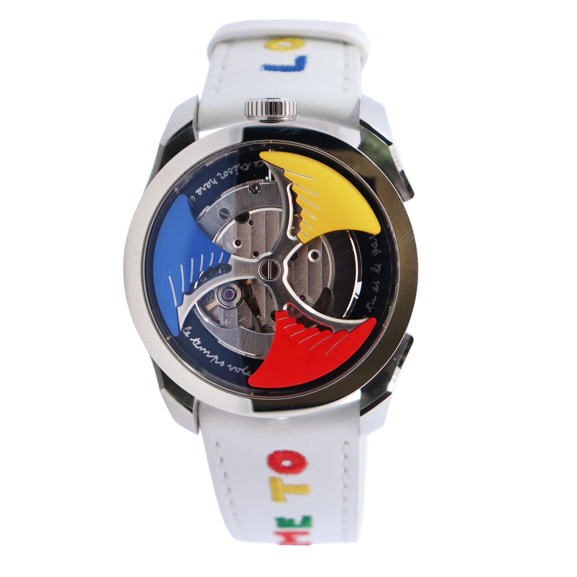 MB&F M.A.D.1 Red 42MM Stainless Steel Skeleton Dial Watch Reference# M.A.D.1 - Happy Jewelers Fine Jewelry Lifetime Warranty