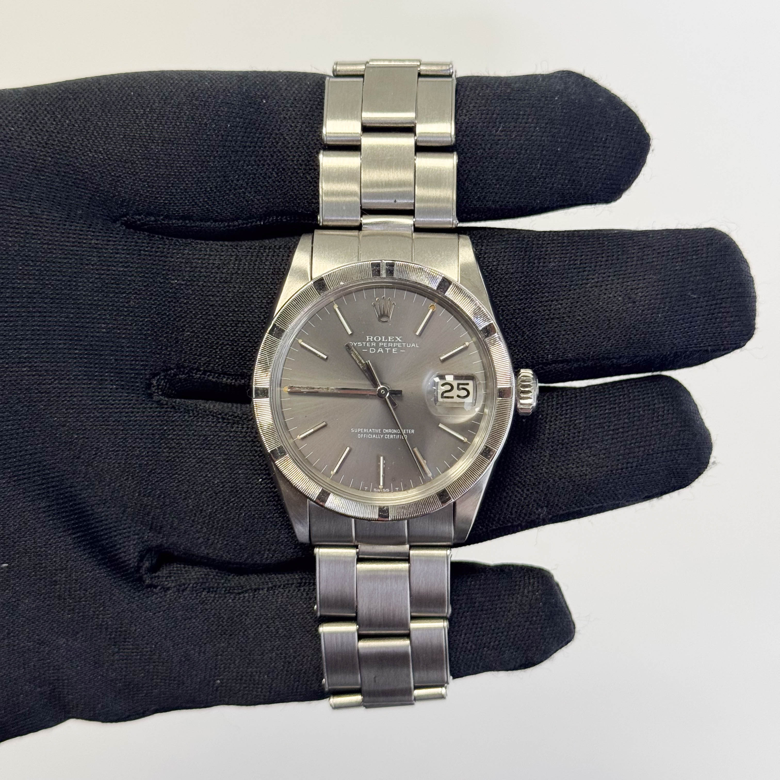 Rolex Oyster Perpetual Date 34mm Grey Dial Watch Ref# 1501 - Happy Jewelers Fine Jewelry Lifetime Warranty