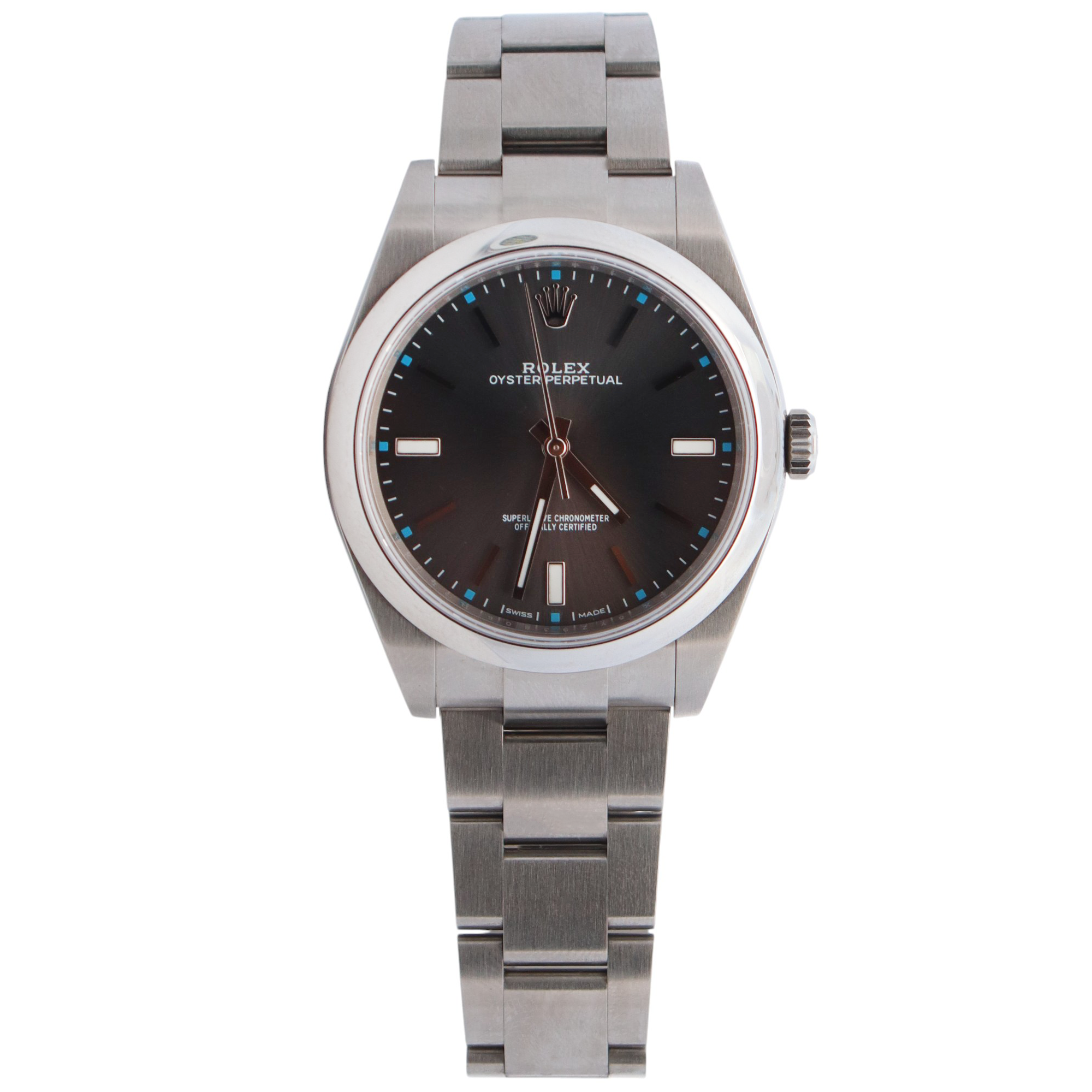 Rolex Oyster Perpetual 39mm Rhodium Dial Watch Ref# 114300 - Happy Jewelers Fine Jewelry Lifetime Warranty