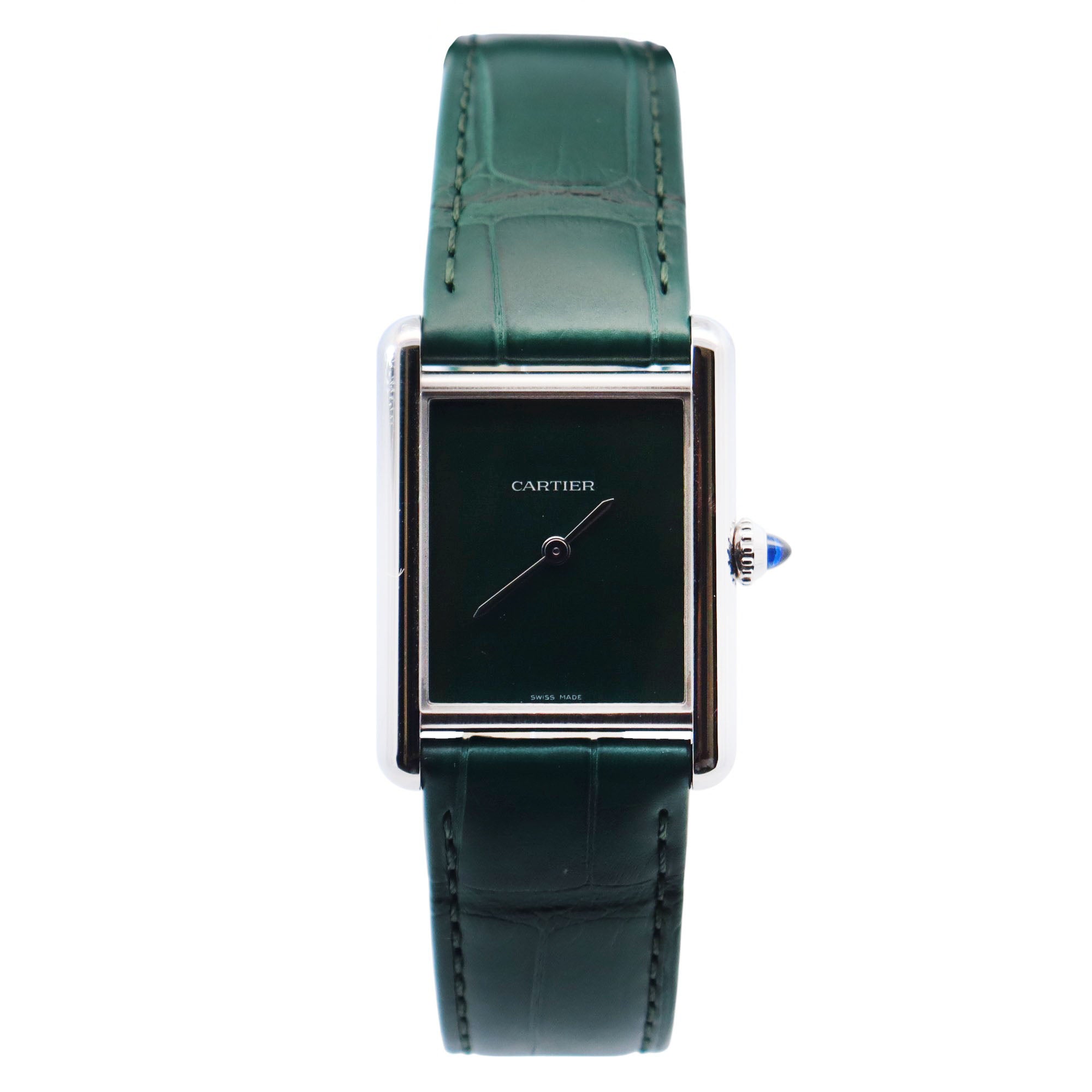 Cartier Tank 25mm Green Dial Watch Ref# WSTA0056 - Happy Jewelers Fine Jewelry Lifetime Warranty