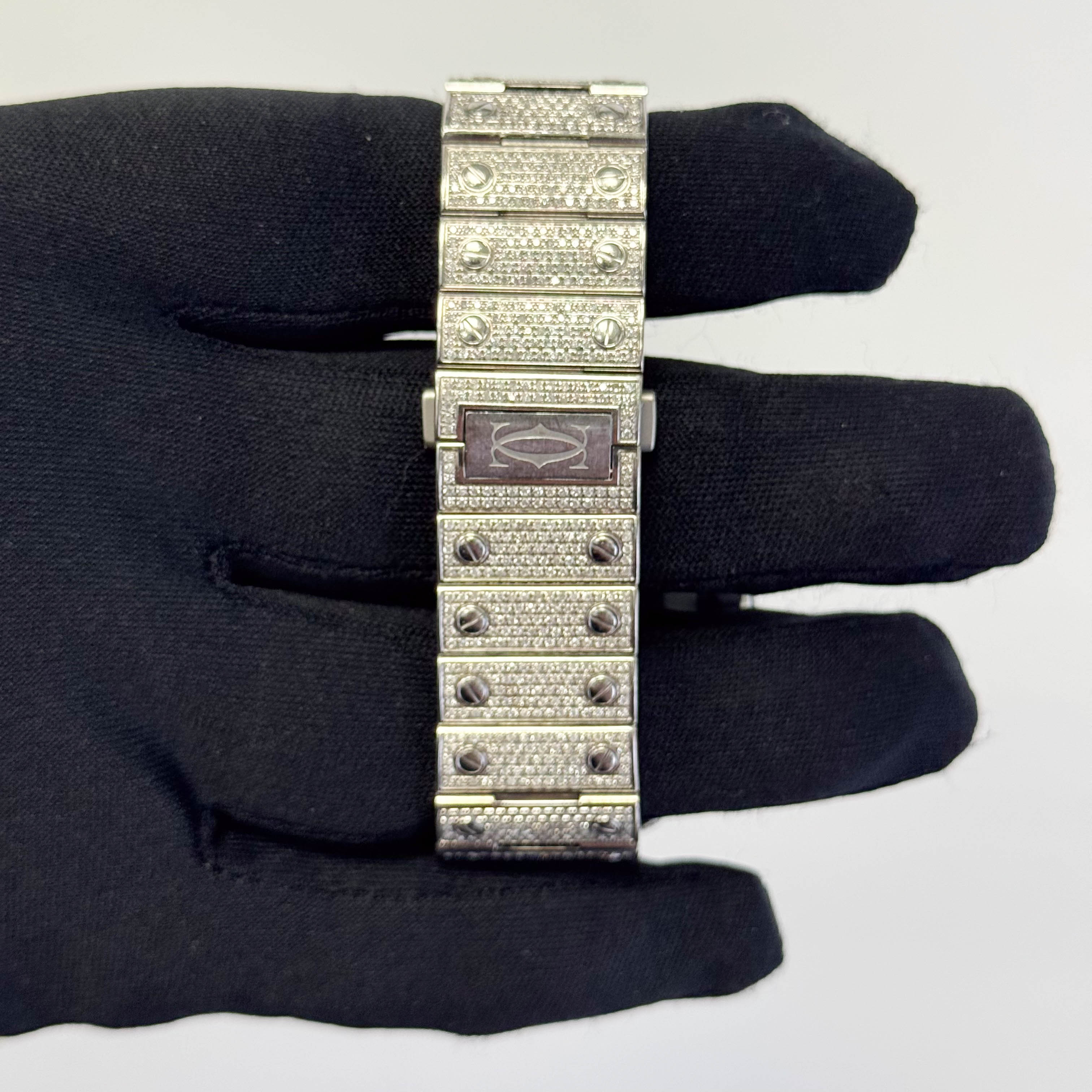 Cartier Santos Iced Out 40mm Iced Out Dial Watch Ref# WSSA0018 - Happy Jewelers Fine Jewelry Lifetime Warranty