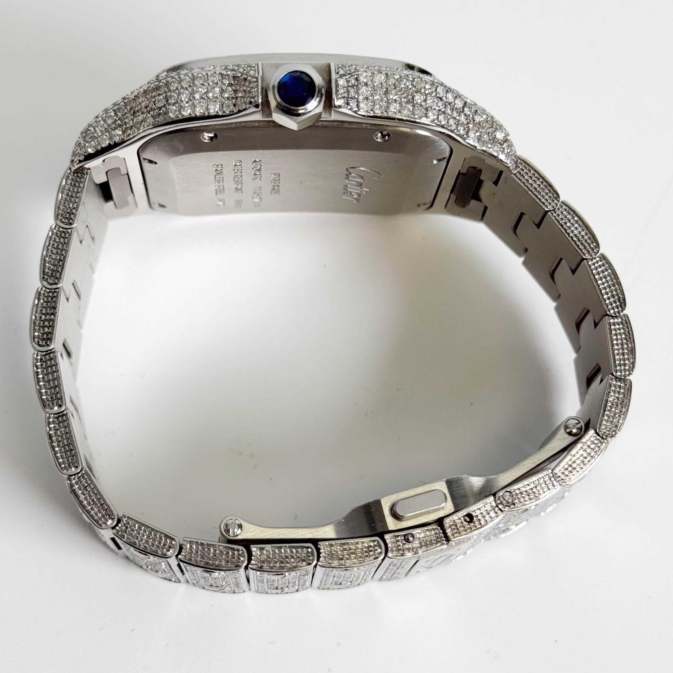 Cartier Santos Iced Out 40mm Iced Out Dial Watch Ref# WSSA0018 - Happy Jewelers Fine Jewelry Lifetime Warranty