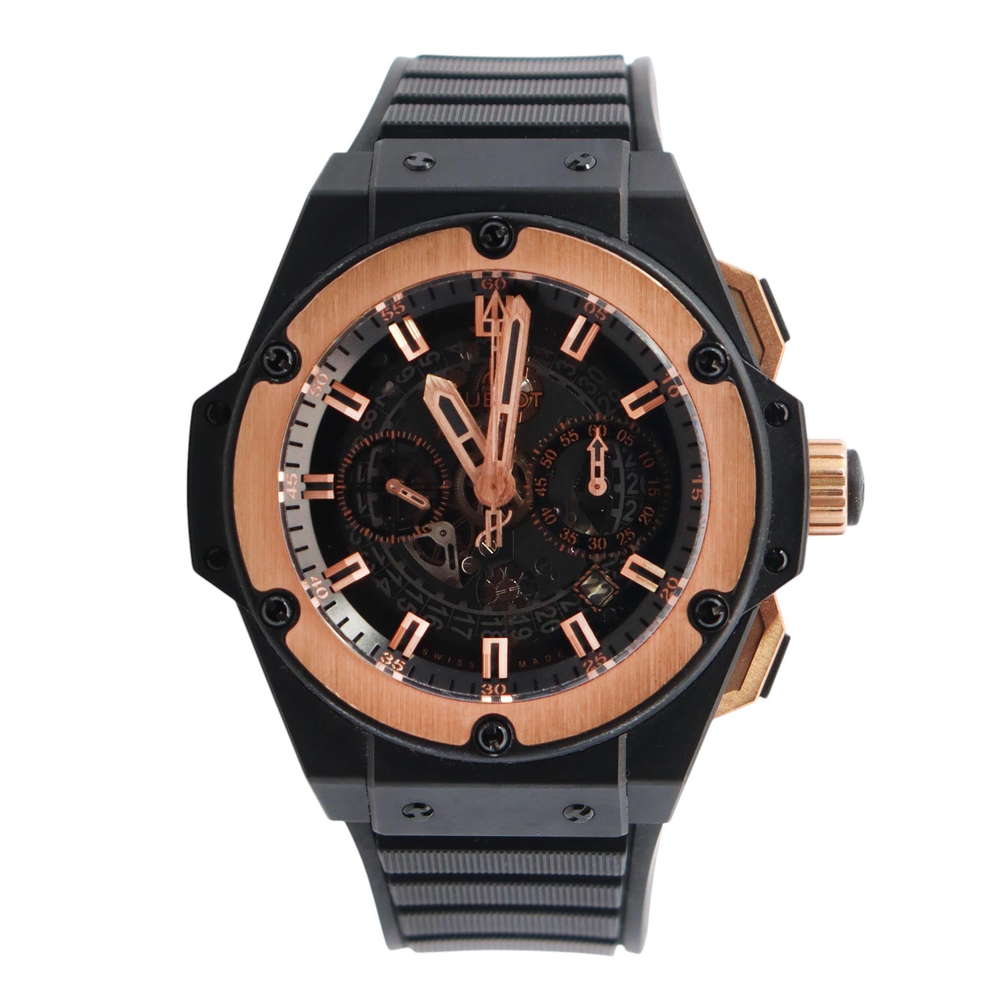 Hublot King Power 48mm Openwork Dial Watch Ref# 701.CO.0180.RX - Happy Jewelers Fine Jewelry Lifetime Warranty