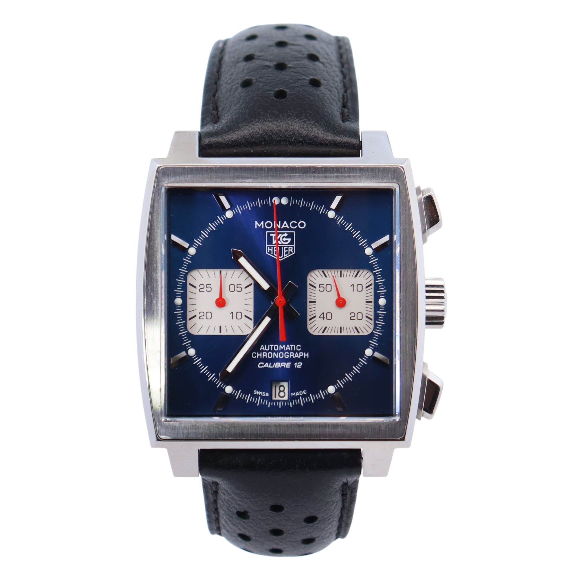 Tag Heuer Monaco 39mm Blue Dial Watch Ref# CAW2111 - Happy Jewelers Fine Jewelry Lifetime Warranty