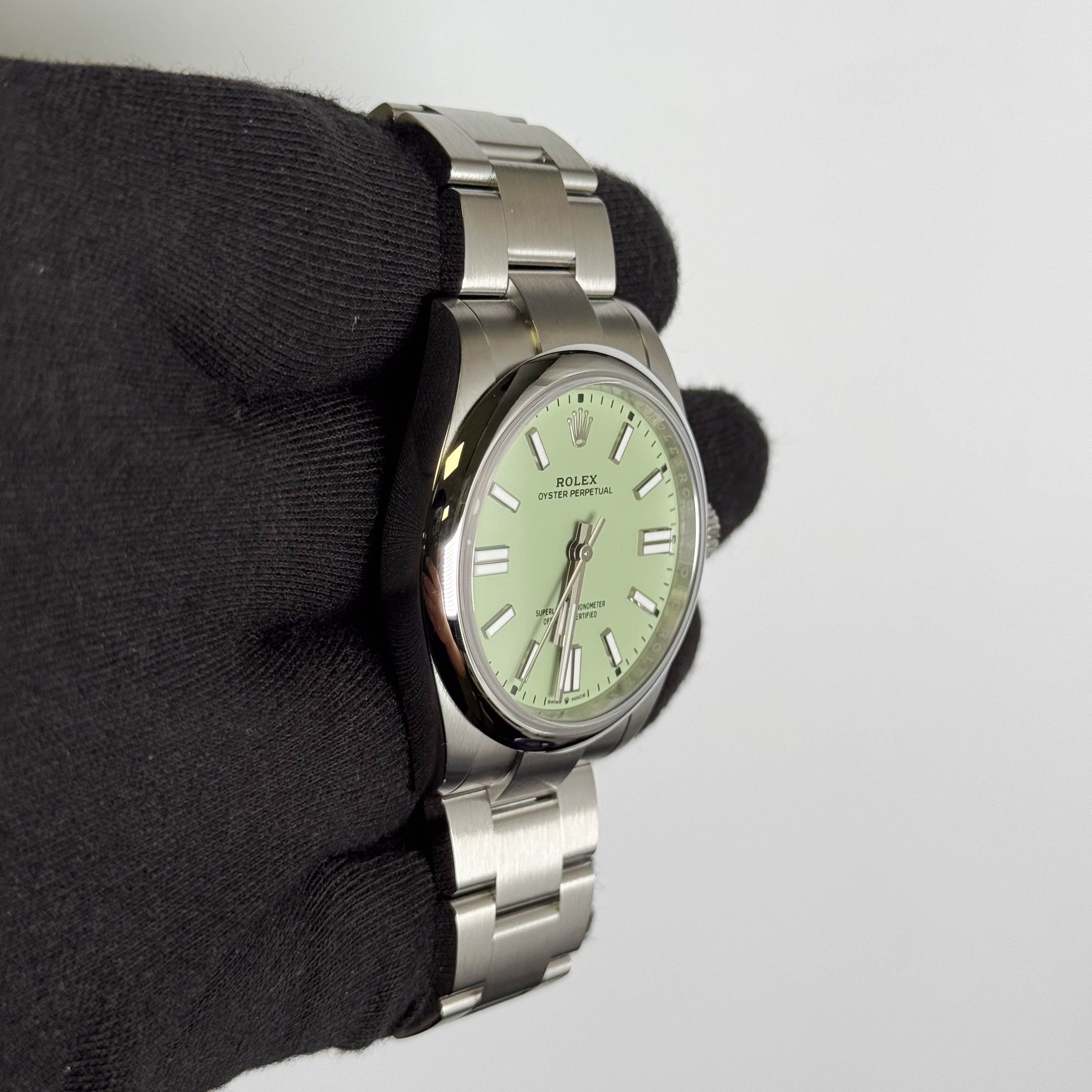 Rolex Oyster Perpetual 41mm Pistachio Dial Watch Ref# 134300