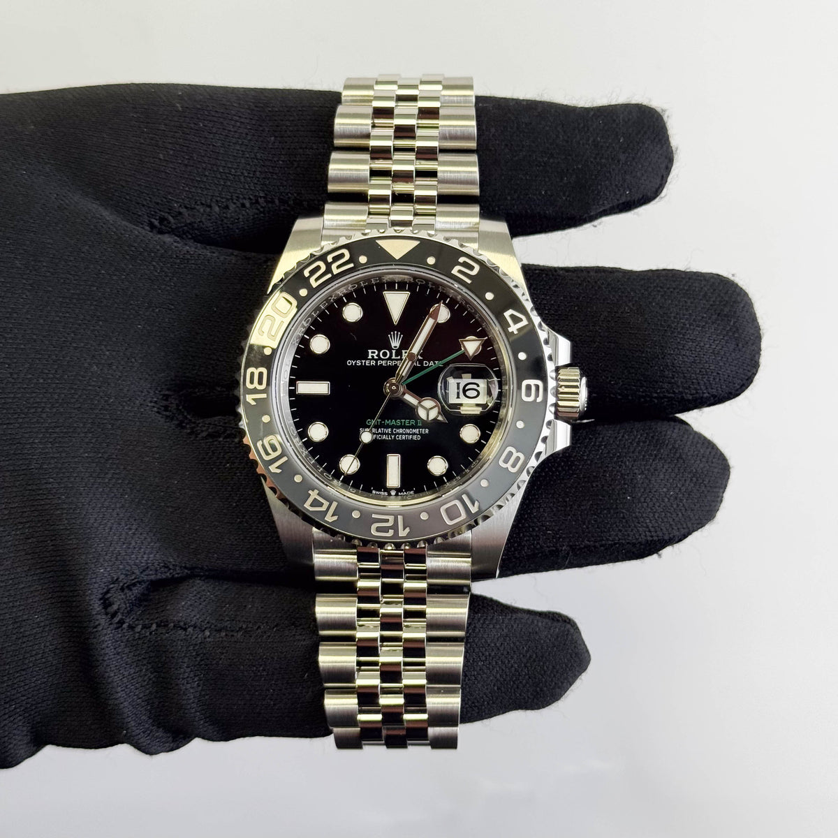 Rolex GMT-Master II 40mm Black Dial Watch Ref# 126710GRNR