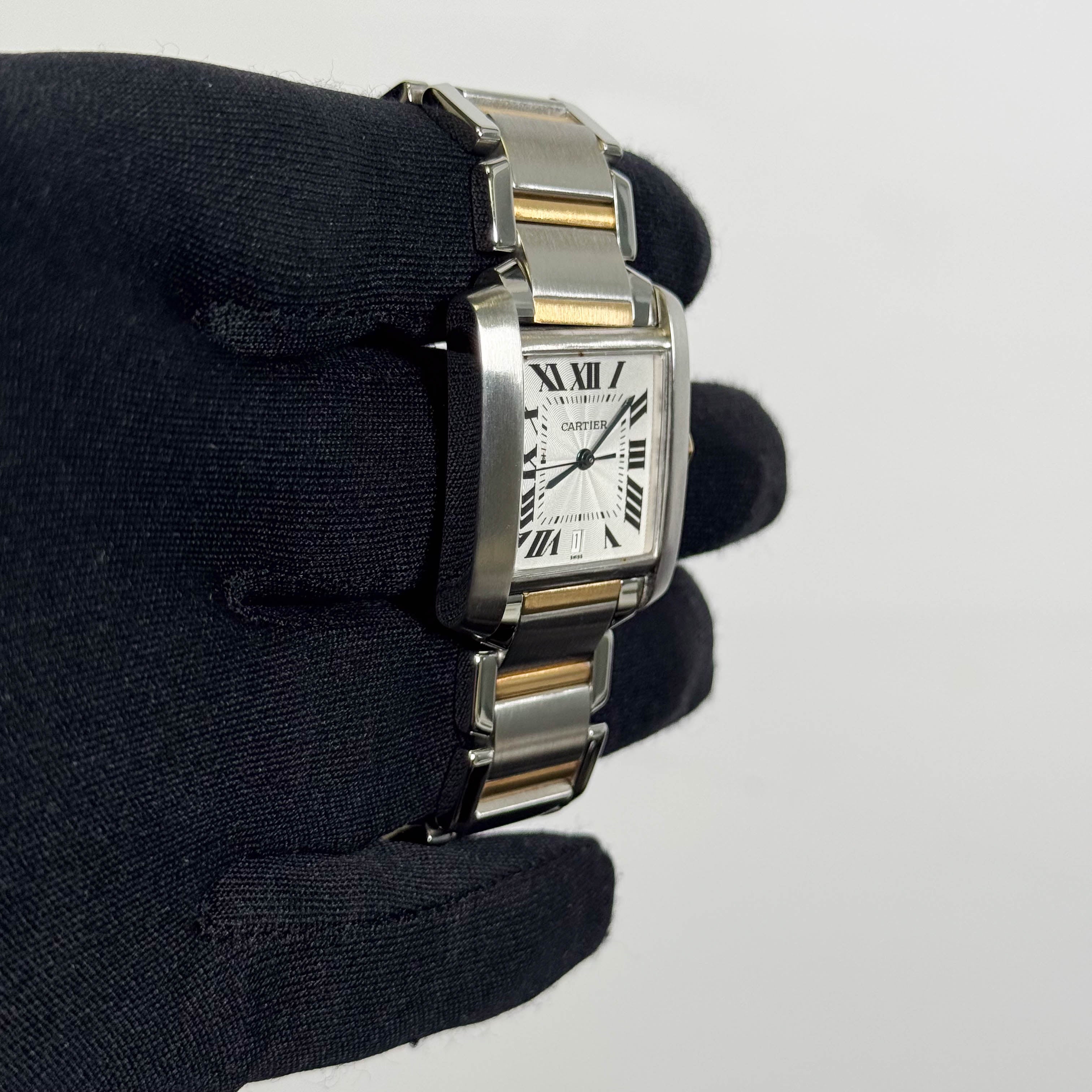 Cartier Tank Francaise Stainless Steel 32mm White Dial Watch Ref# W51005Q4 - Happy Jewelers Fine Jewelry Lifetime Warranty