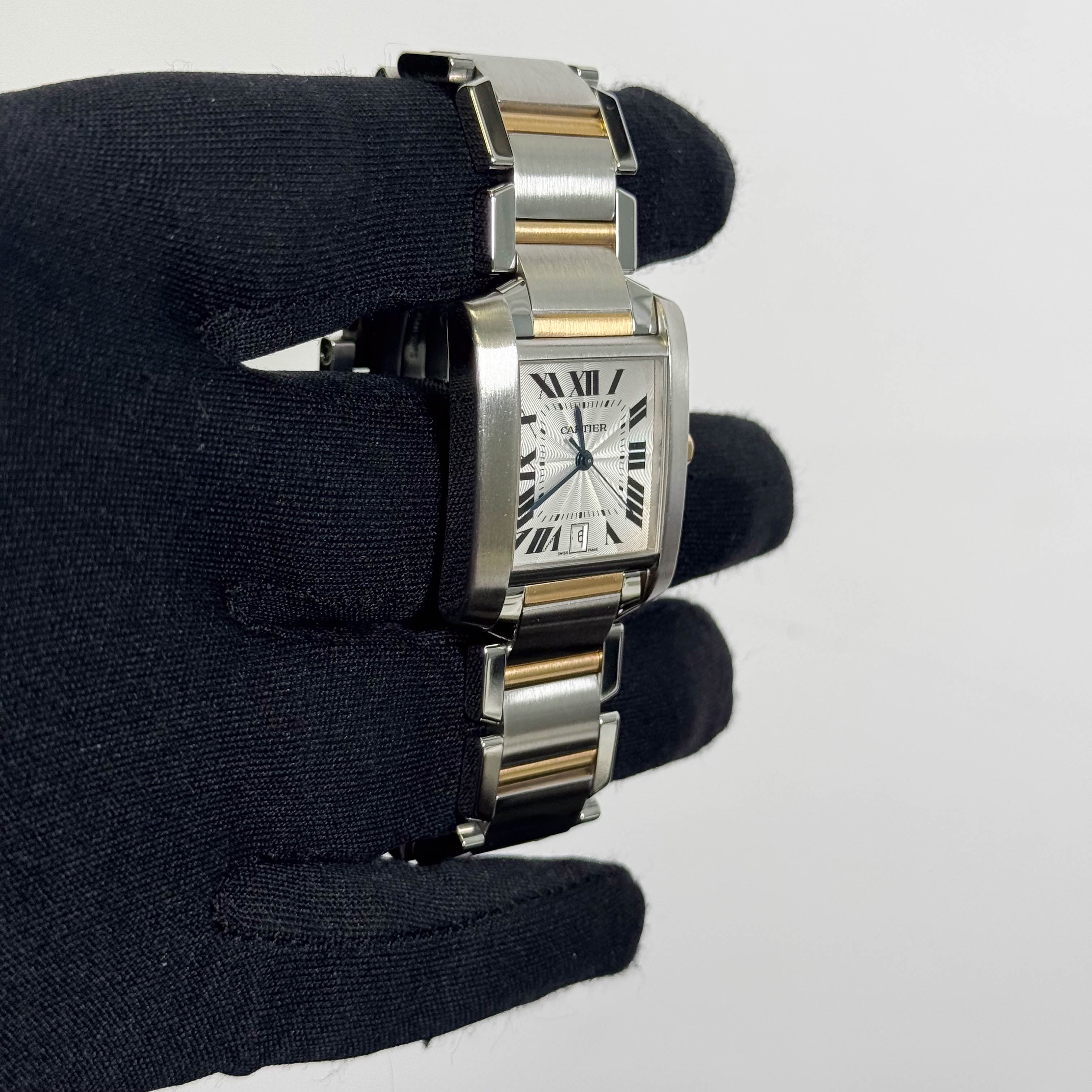 Cartier Tank Francaise Stainless Steel 32mm White Dial Watch Ref# W51005Q4 - Happy Jewelers Fine Jewelry Lifetime Warranty