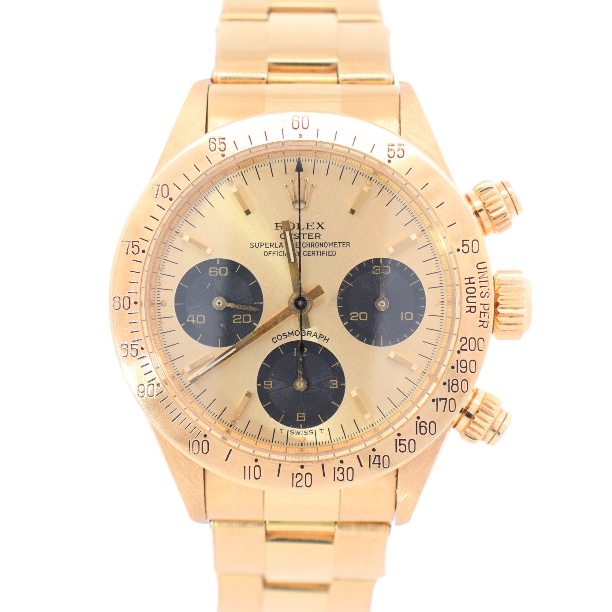Rolex Daytona 37.5mm Champagne Dial Watch Ref# 6265 - Happy Jewelers Fine Jewelry Lifetime Warranty